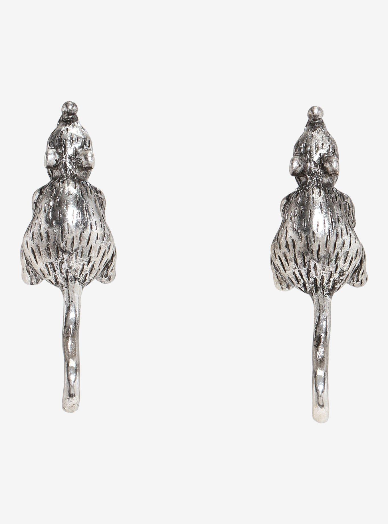 Social Collision Rat Biting Earrings, , hi-res