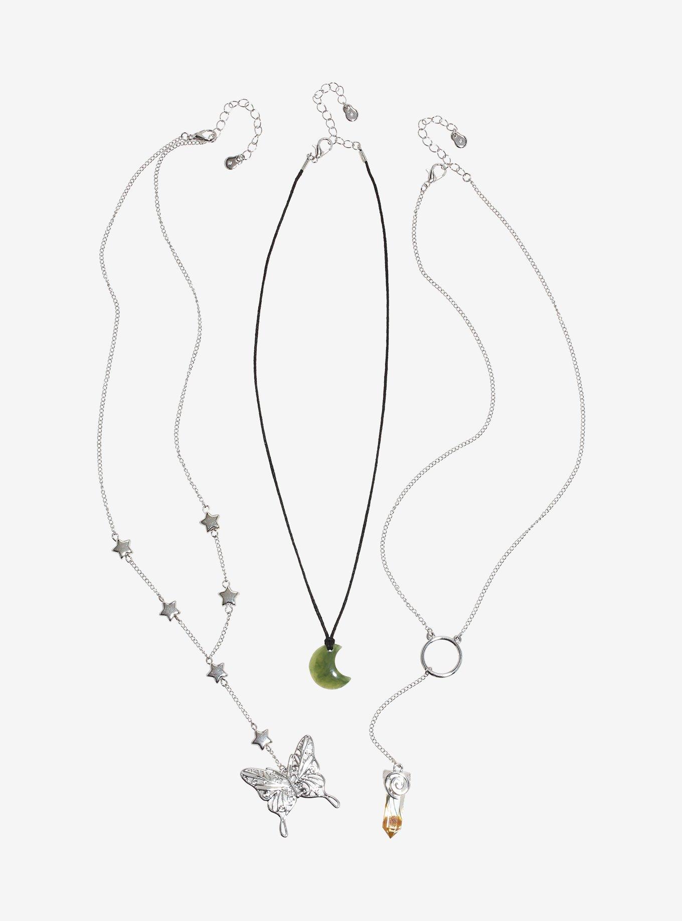 Thorn & Fable Moon Butterfly Lariat Necklace Set, , hi-res