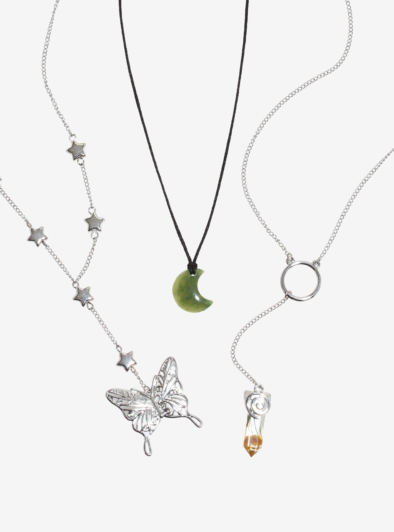 Thorn & Fable Moon Butterfly Lariat Necklace Set, , alternate