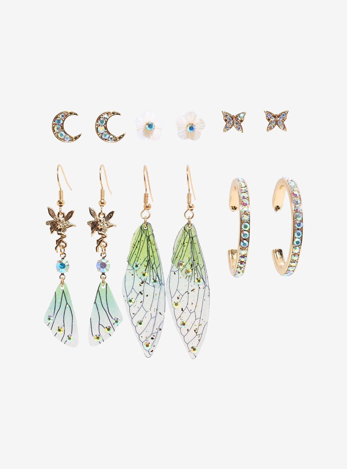 Thorn & Fable Fairy Wing Butterfly Earring Set, , hi-res