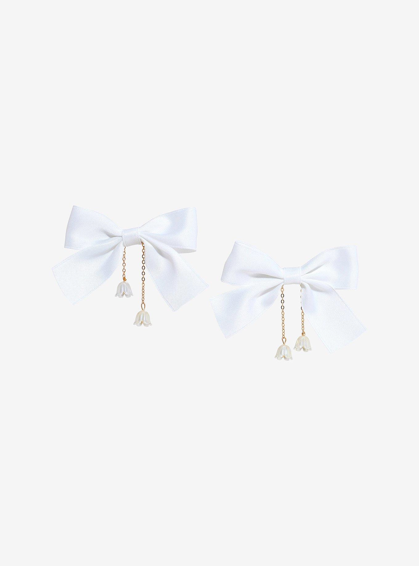 Sweet Society White Flower Hair Bow Set, , hi-res