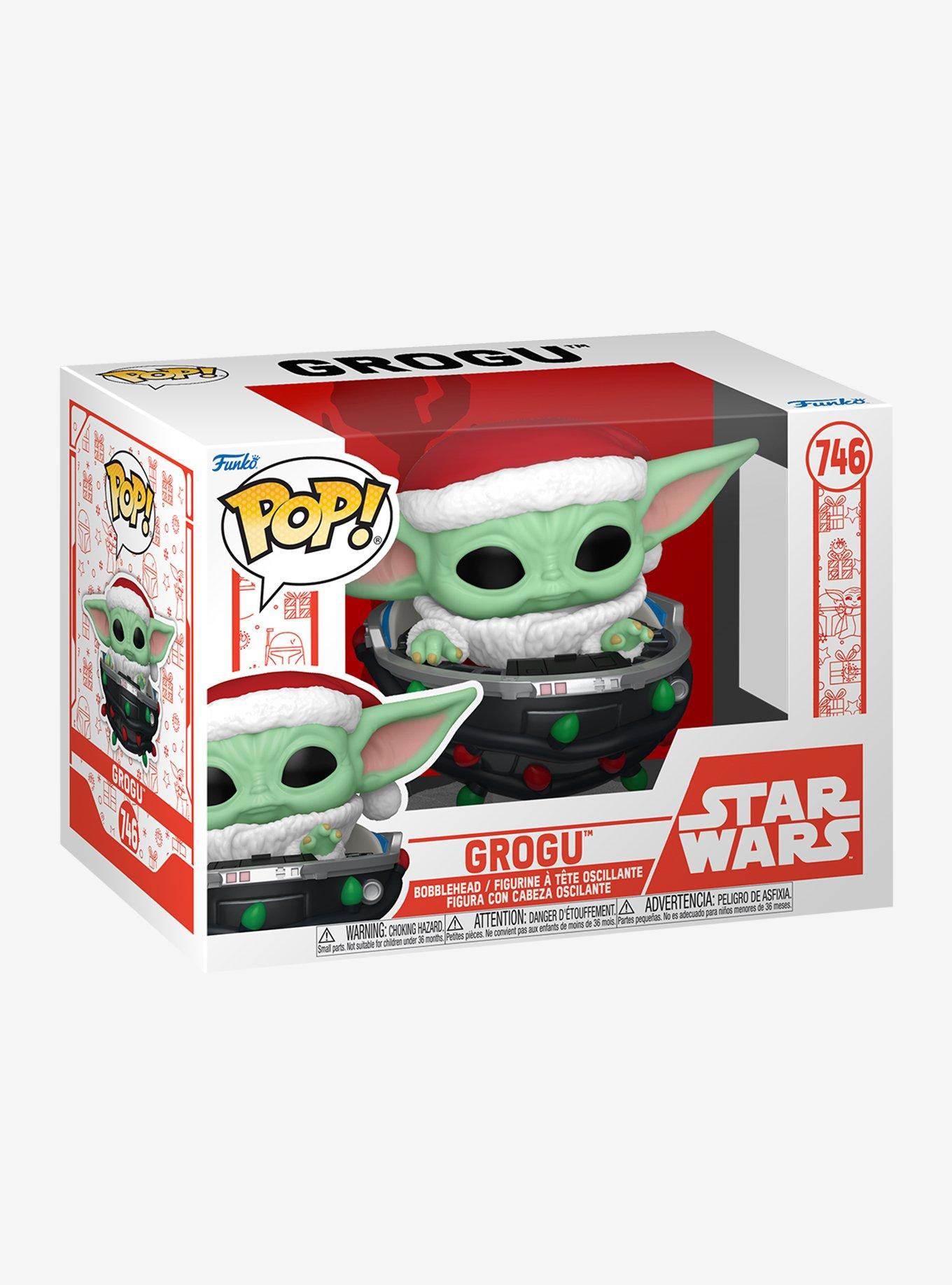 Funko Star Wars The Mandalorian Pop! Grogu (Santa Hat In Pram) Vinyl Bobble-Head, , hi-res