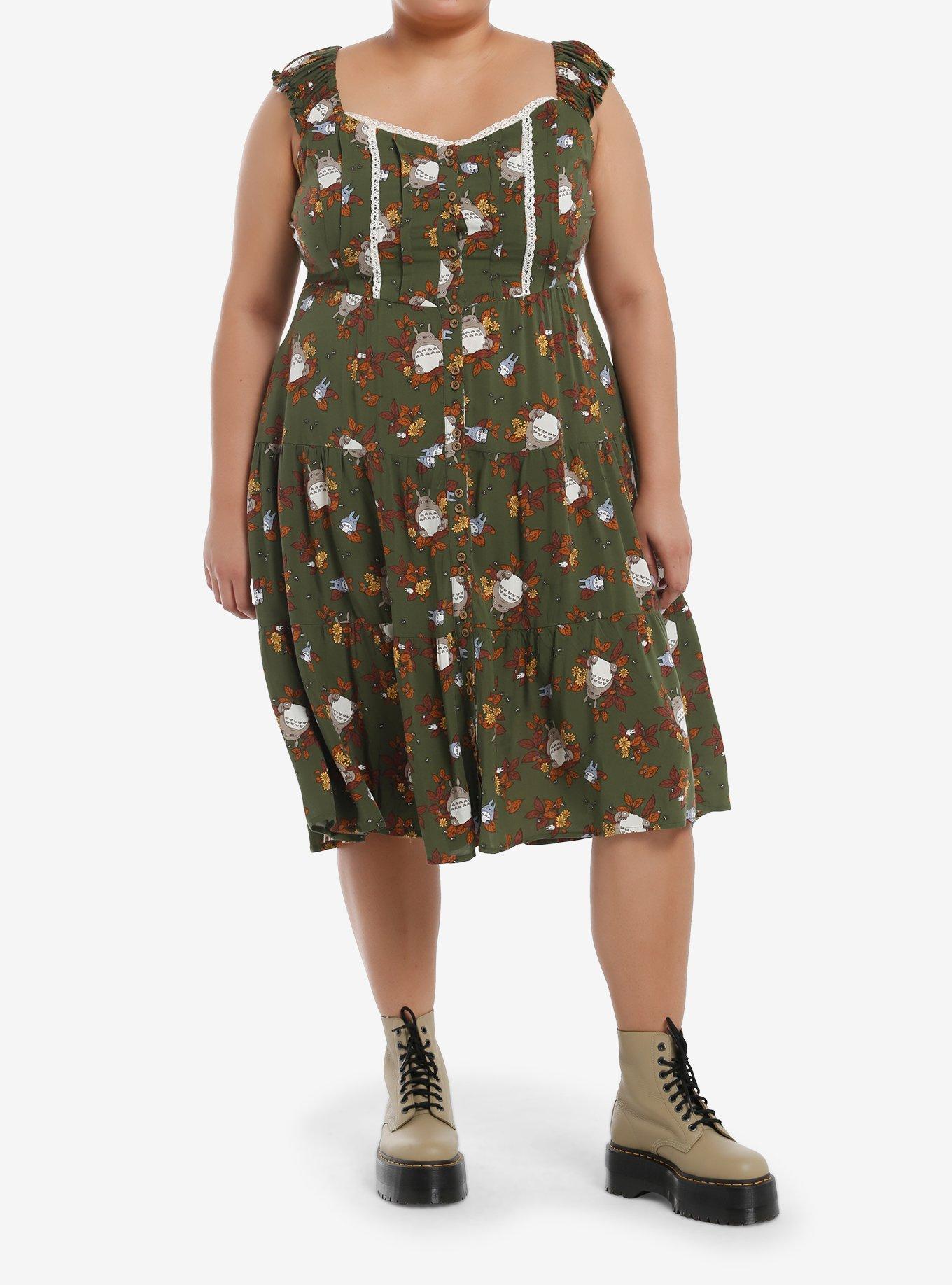 Her Universe Studio Ghibli® My Neighbor Totoro Foliage Midi Dress Plus Size, , hi-res