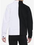 Black & White Split Denim Jacket, BLACK  WHITE, alternate