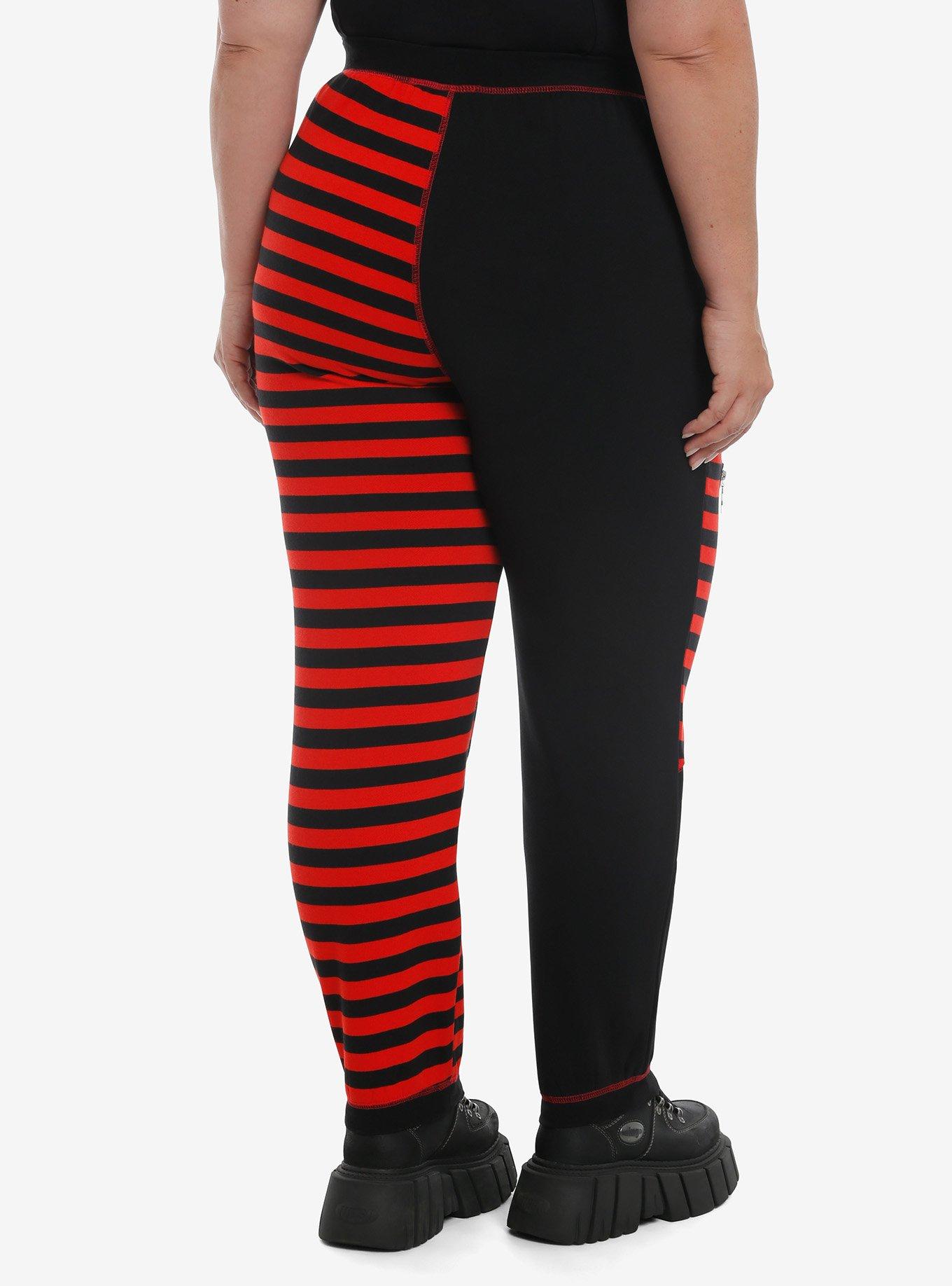 Emily The Strange Stripe Girls Jogger Sweatpants Plus