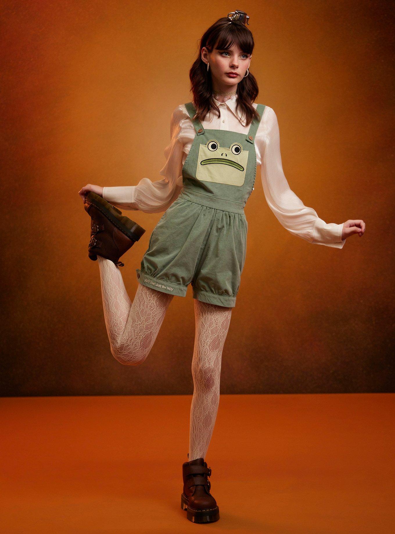 Over The Garden Wall Greg Frog Shortalls, GREEN, alternate