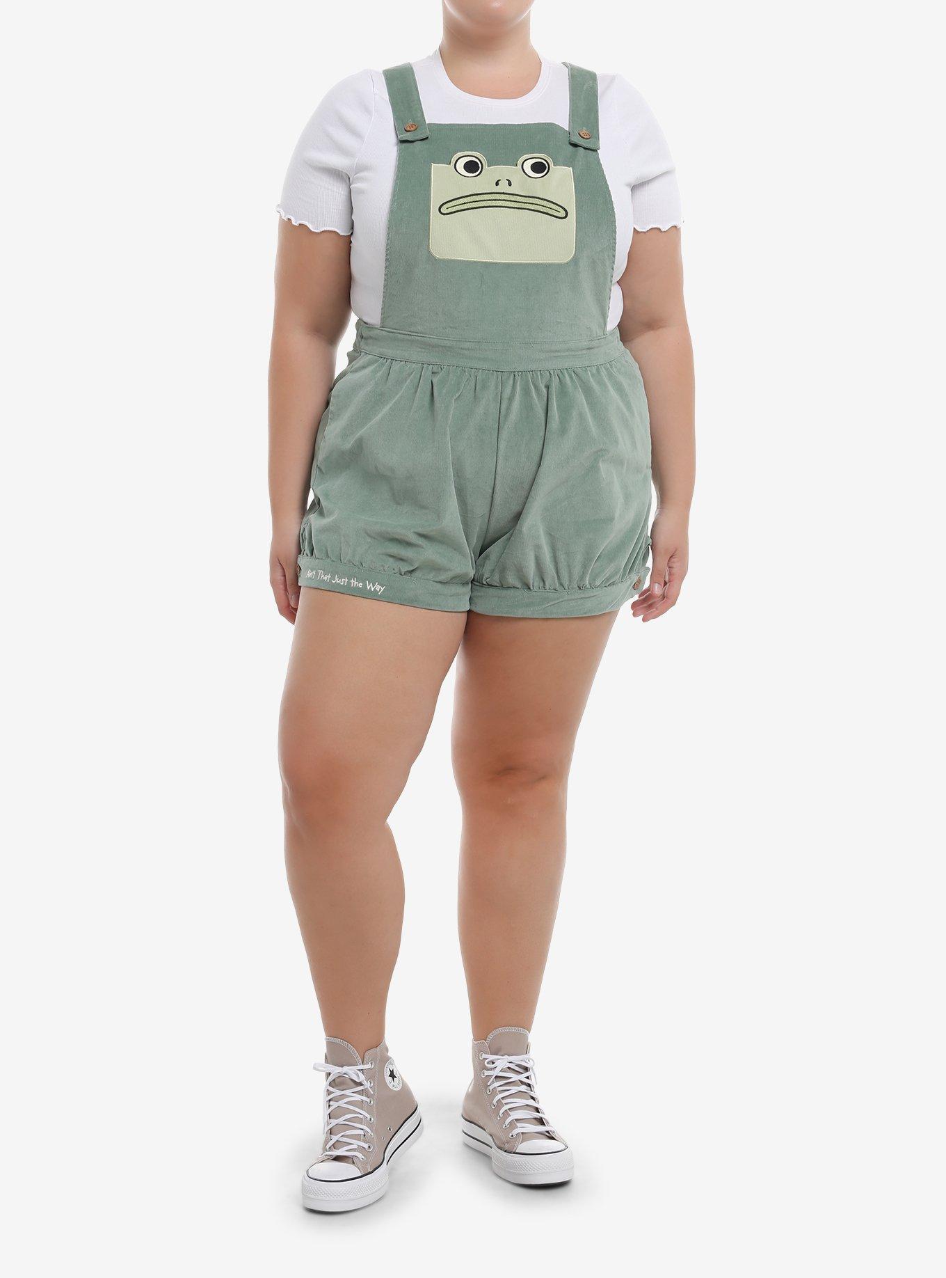 Over The Garden Wall Greg Frog Shortalls Plus Size, GREEN, alternate