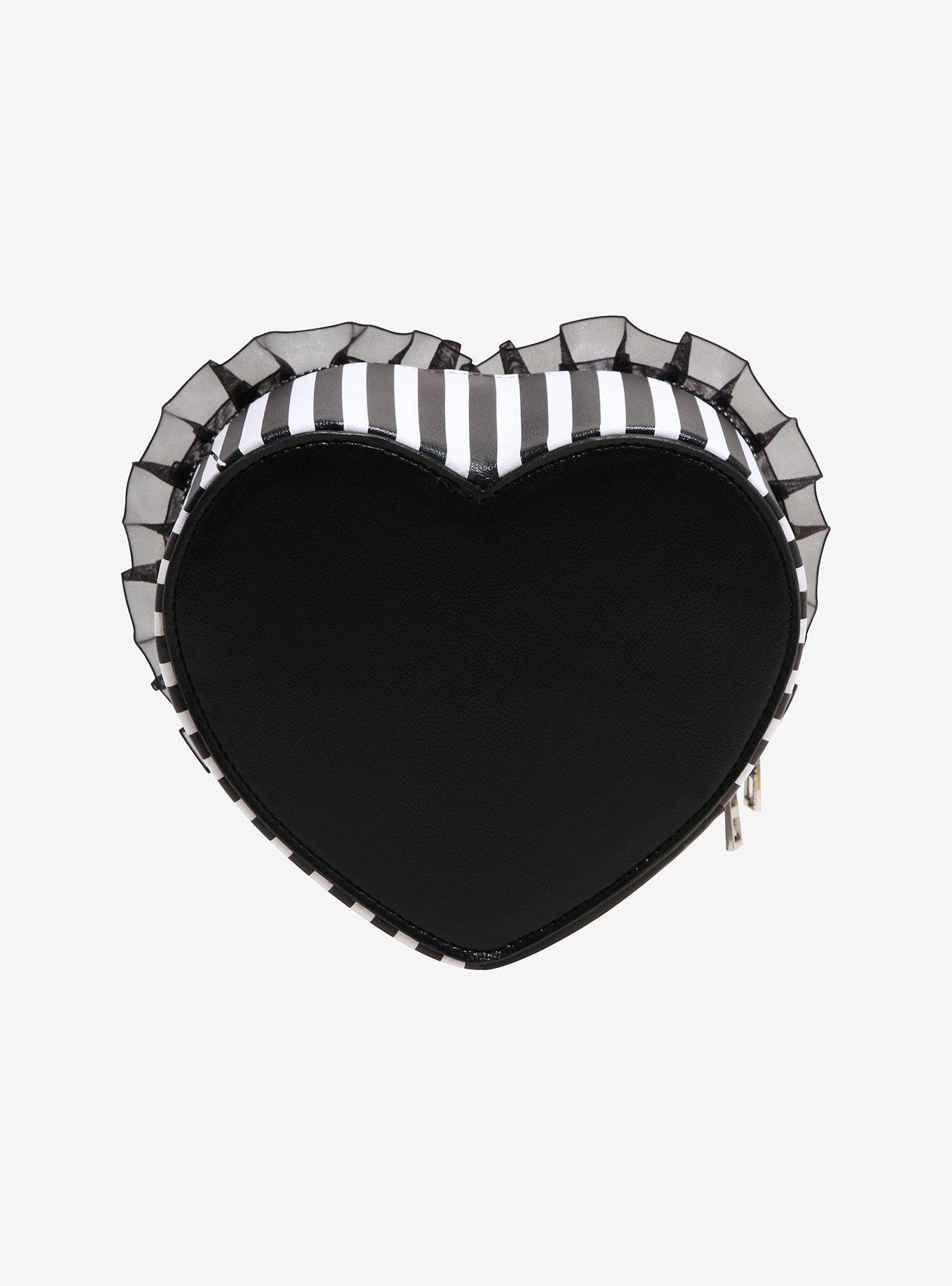 Beetlejuice Heart-Shaped Makeup Bag