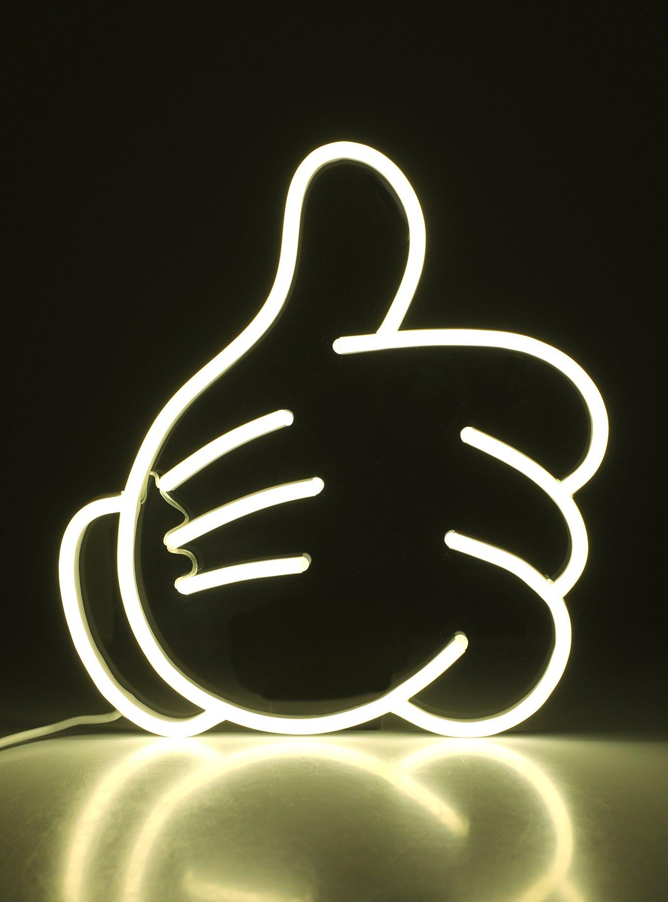 Disney Mickey Mouse Thumbs Up Outline LED Neon Sign, , alternate