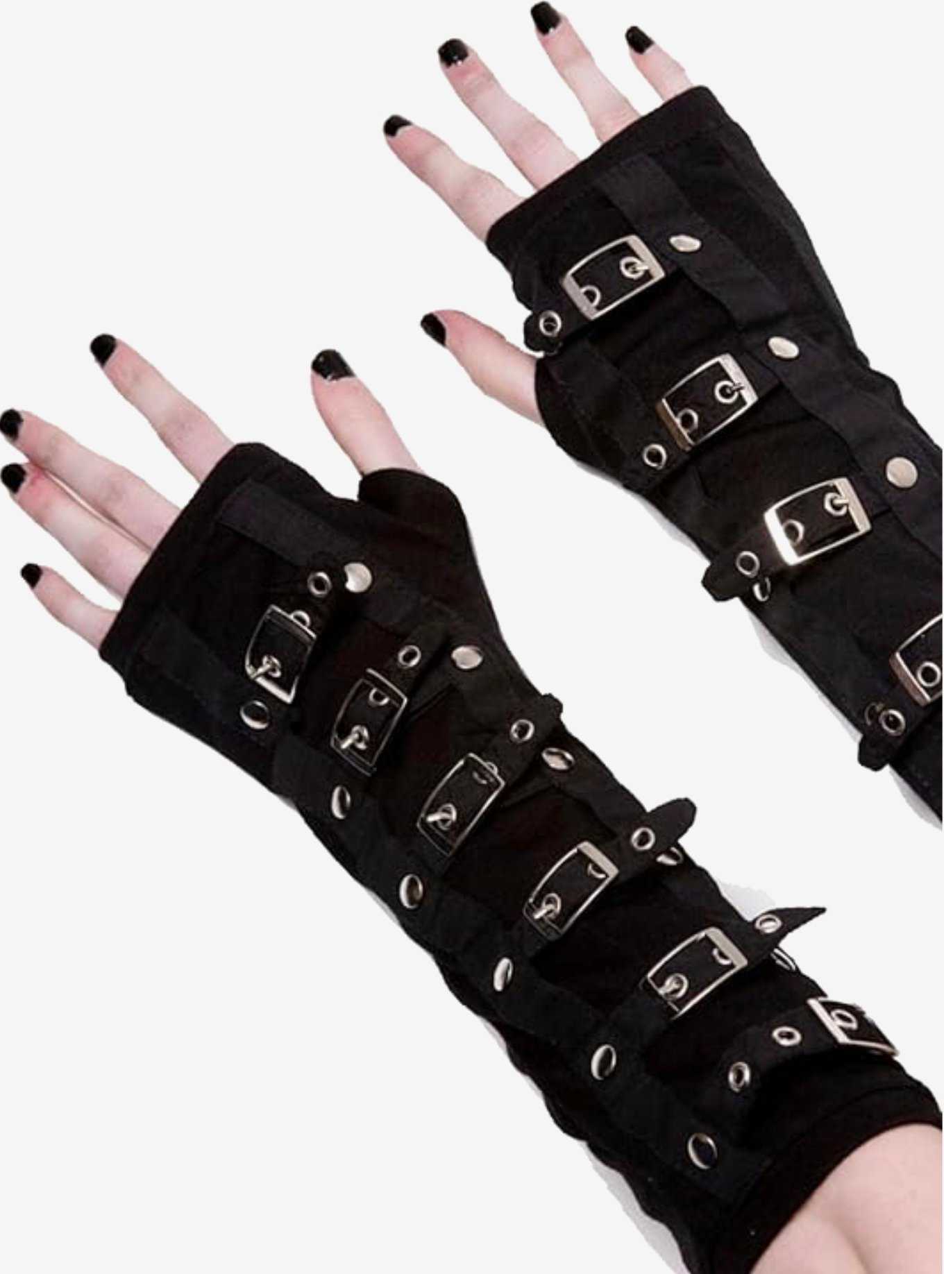 Goth Buckle Gloves Armwarmer, , hi-res