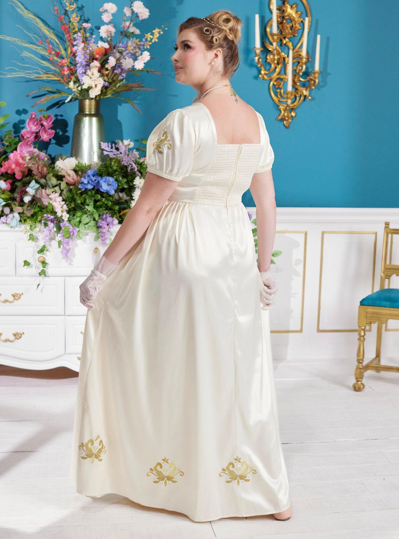 Her Universe Bridgerton Daphne Embroidered Dress Plus Size Her Universe Exclusive, CREAM, alternate