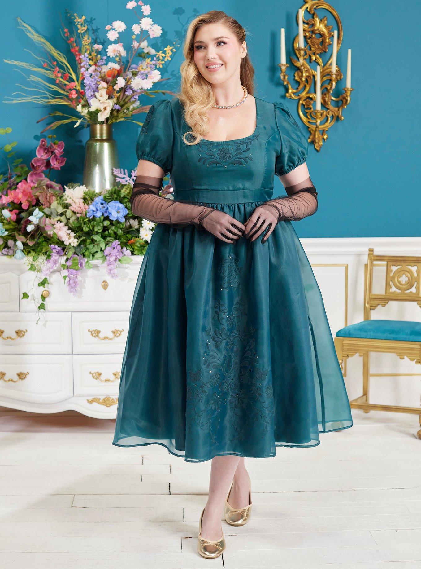 Her Universe Bridgerton Penelope Teal Dress Plus Size Her Universe Exclusive, DARK TEAL, alternate