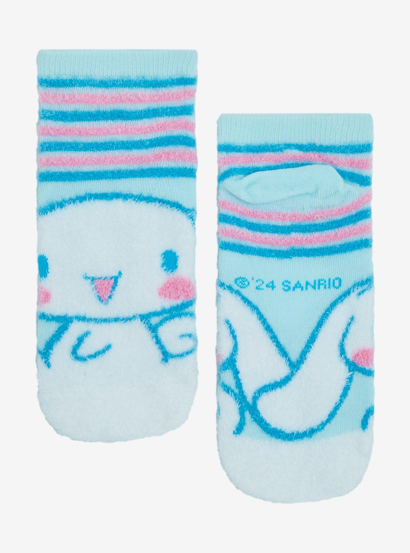 Cinnamoroll Stripe Fuzzy No-Show Socks, , hi-res