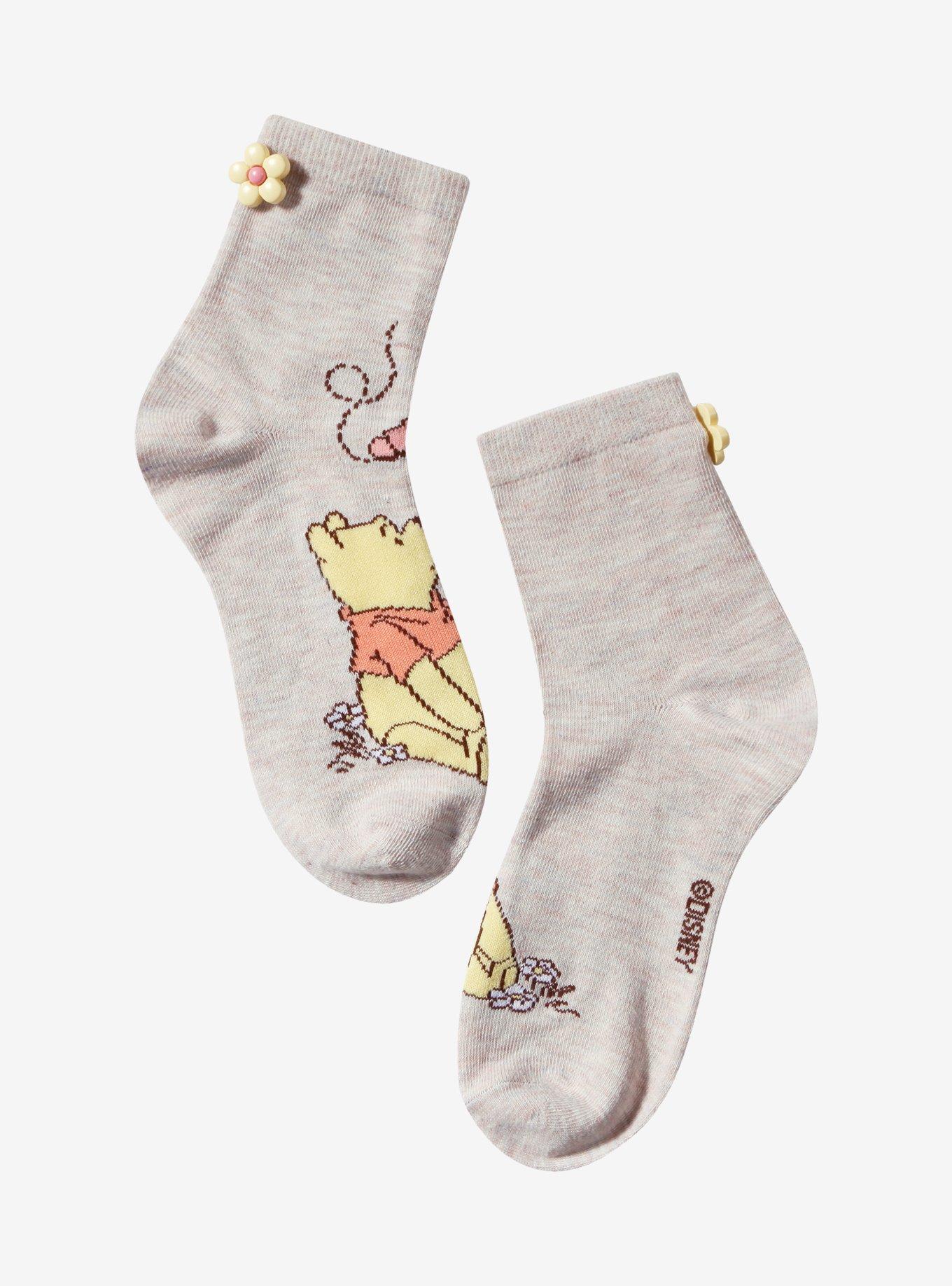 Disney Winnie The Pooh Flower Button Ankle Socks, , hi-res