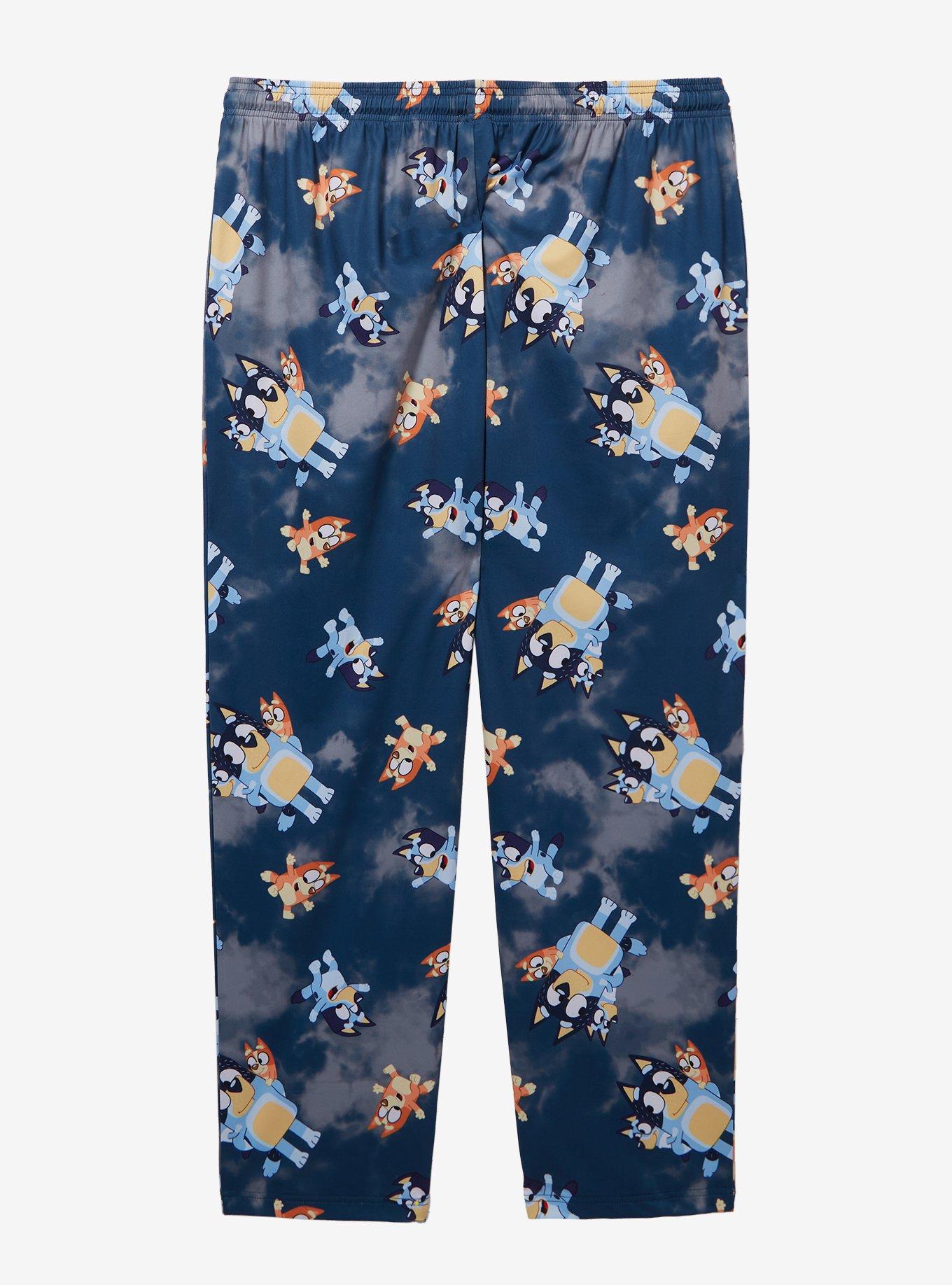 Bluey Family Dance Allover Print Women's Plus Size Sleep Pants &mdash; BoxLunch Exclusive, BLUE, alternate
