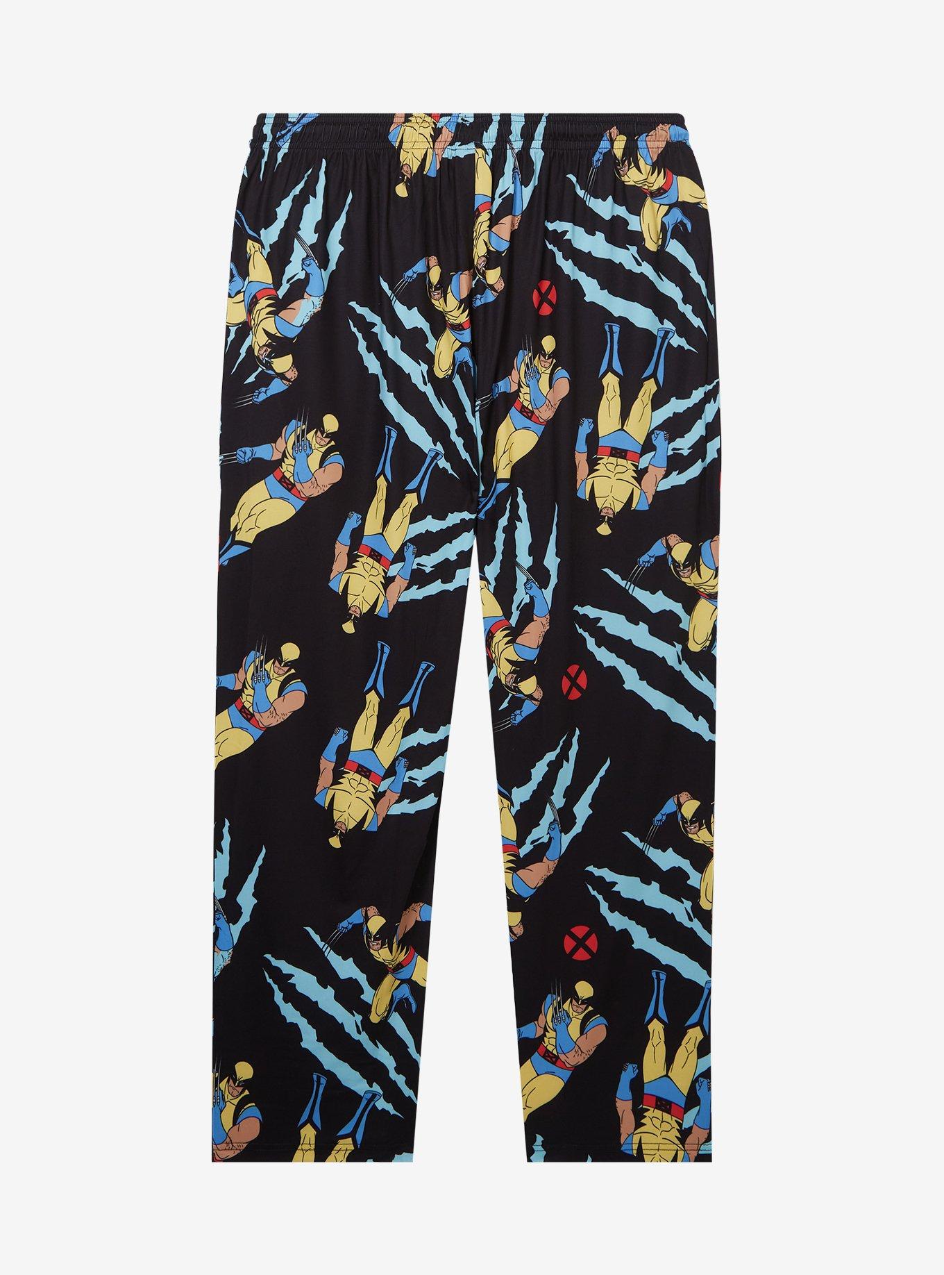 Marvel X-Men Wolverine Allover Print Women's Plus Size Sleep Pants &mdash; BoxLunch Exclusive, BLACK, alternate