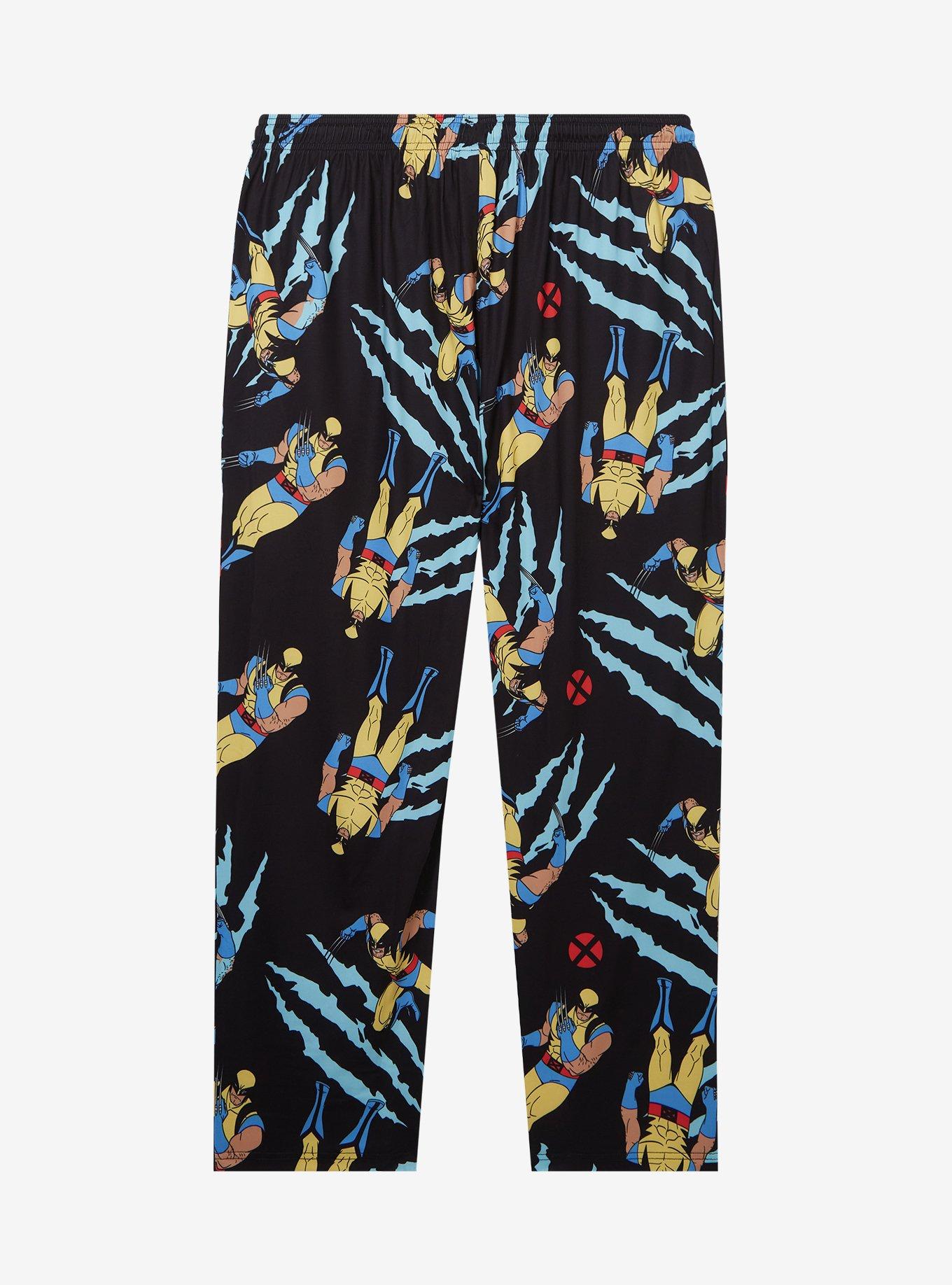 Marvel X-Men Wolverine Allover Print Women's Plus Size Sleep Pants — BoxLunch Exclusive, BLACK, alternate