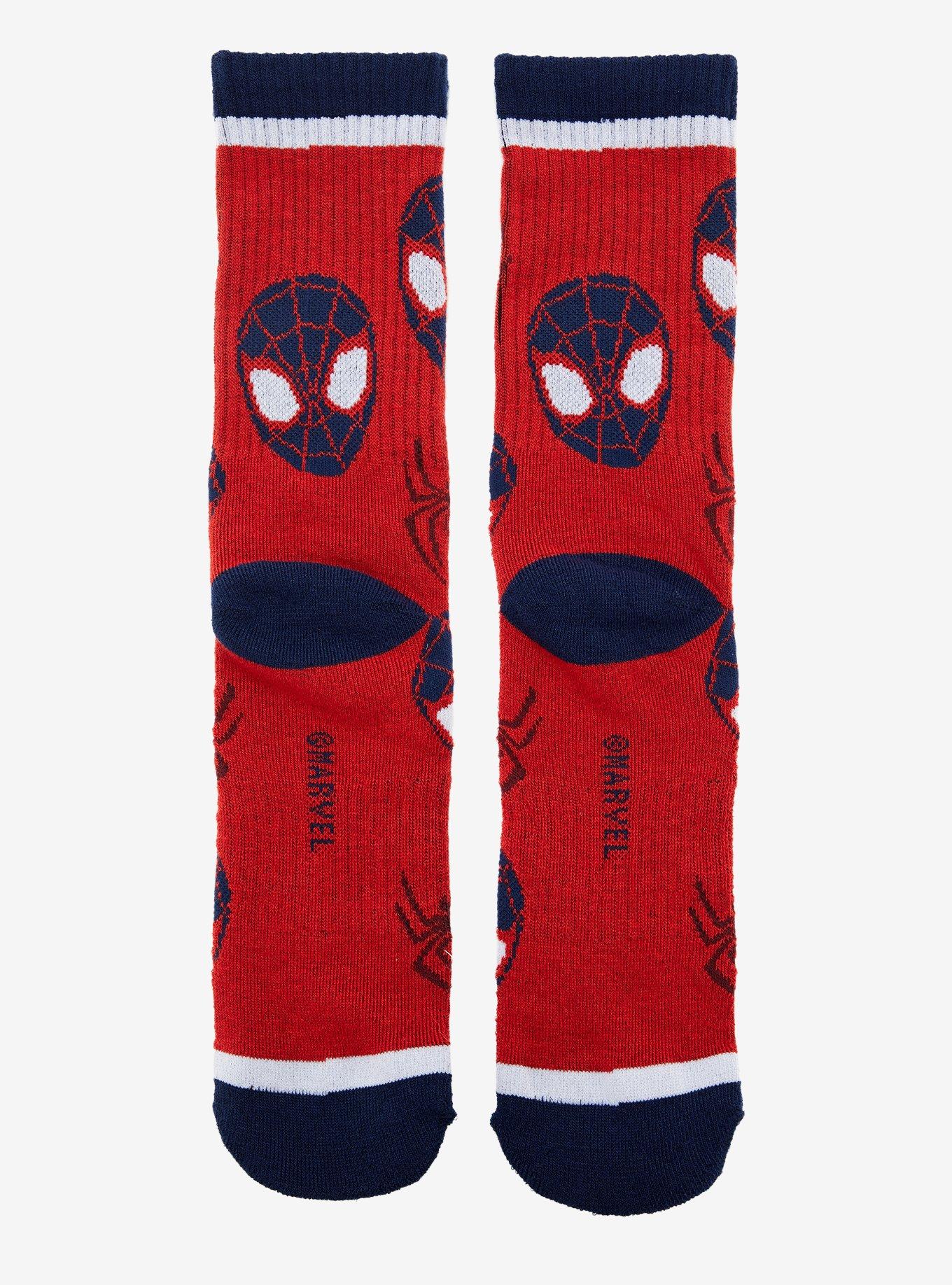 Marvel Spider-Man Miles Morales Allover Print Crew Socks — BoxLunch Exclusive, , alternate