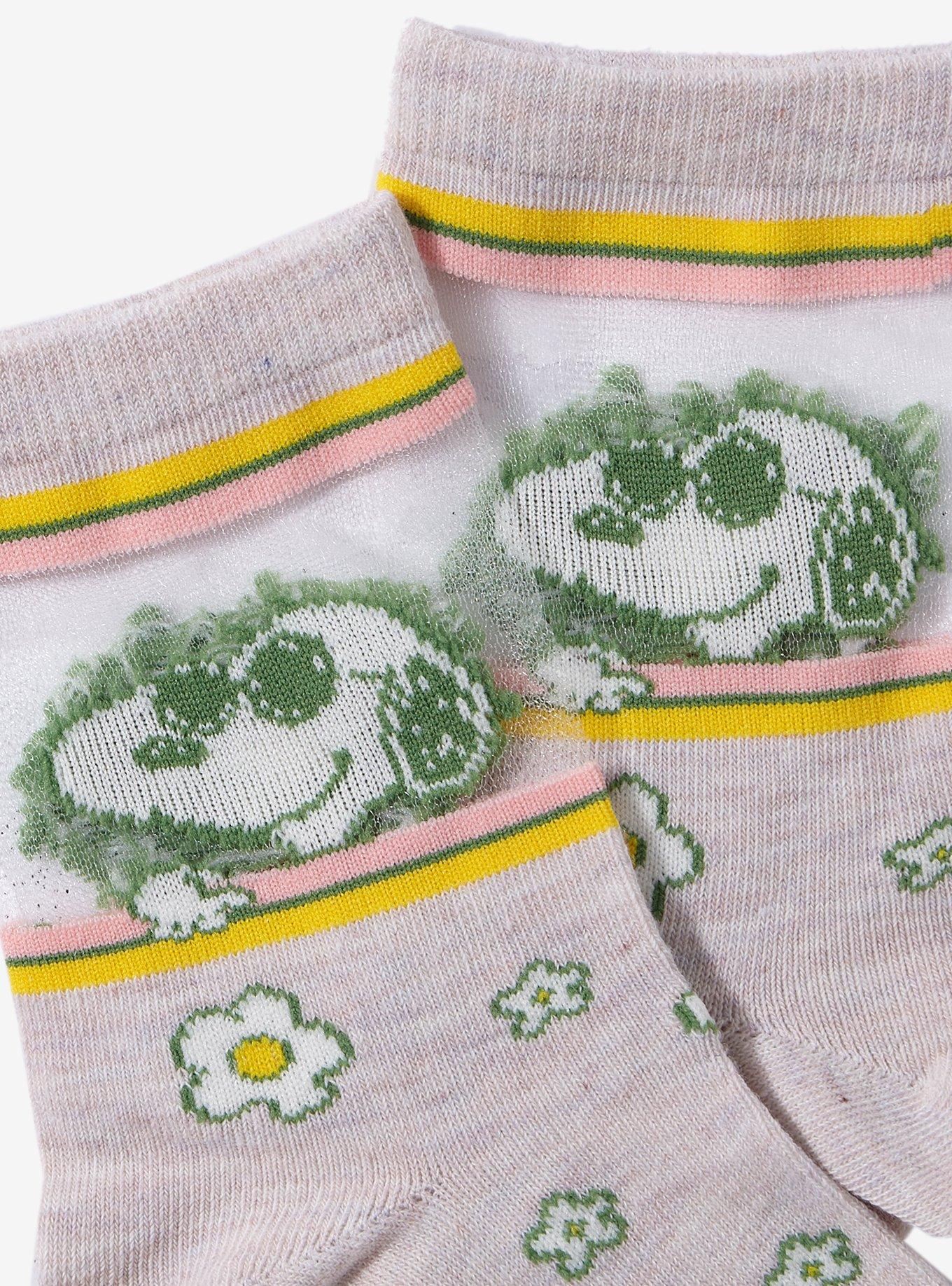 Peanuts Snoopy Floral Mesh Panel Crew Socks, , hi-res