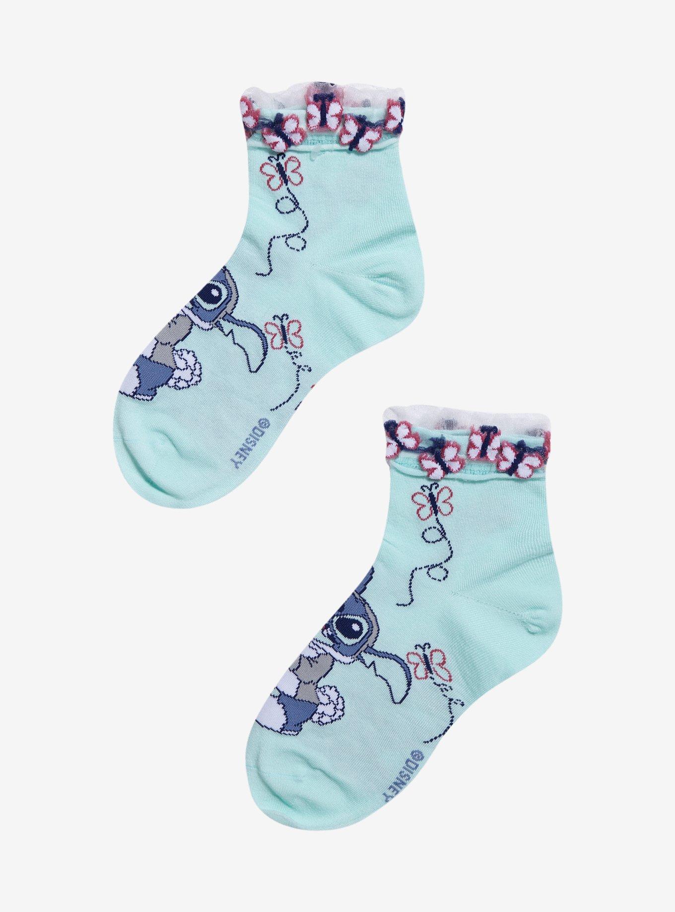 Disney Stitch & Scrump Butterfly Jelly Ankle Socks, , hi-res