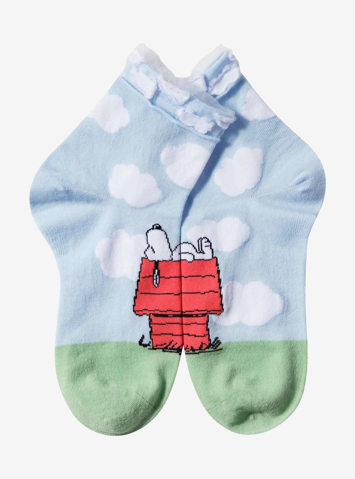 Peanuts Snoopy Clouds Ankle Socks, , alternate