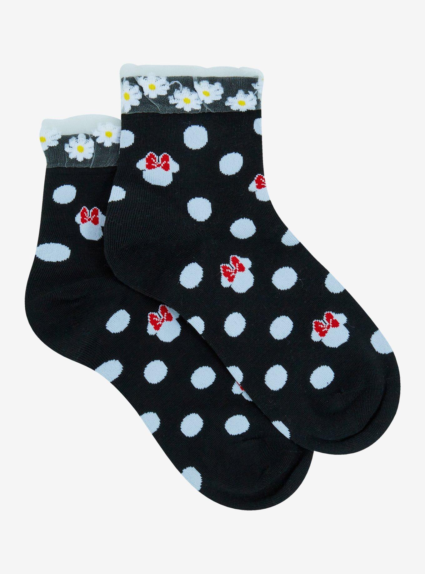 Disney Minnie Mouse Floral Lace Ankle Socks, , hi-res