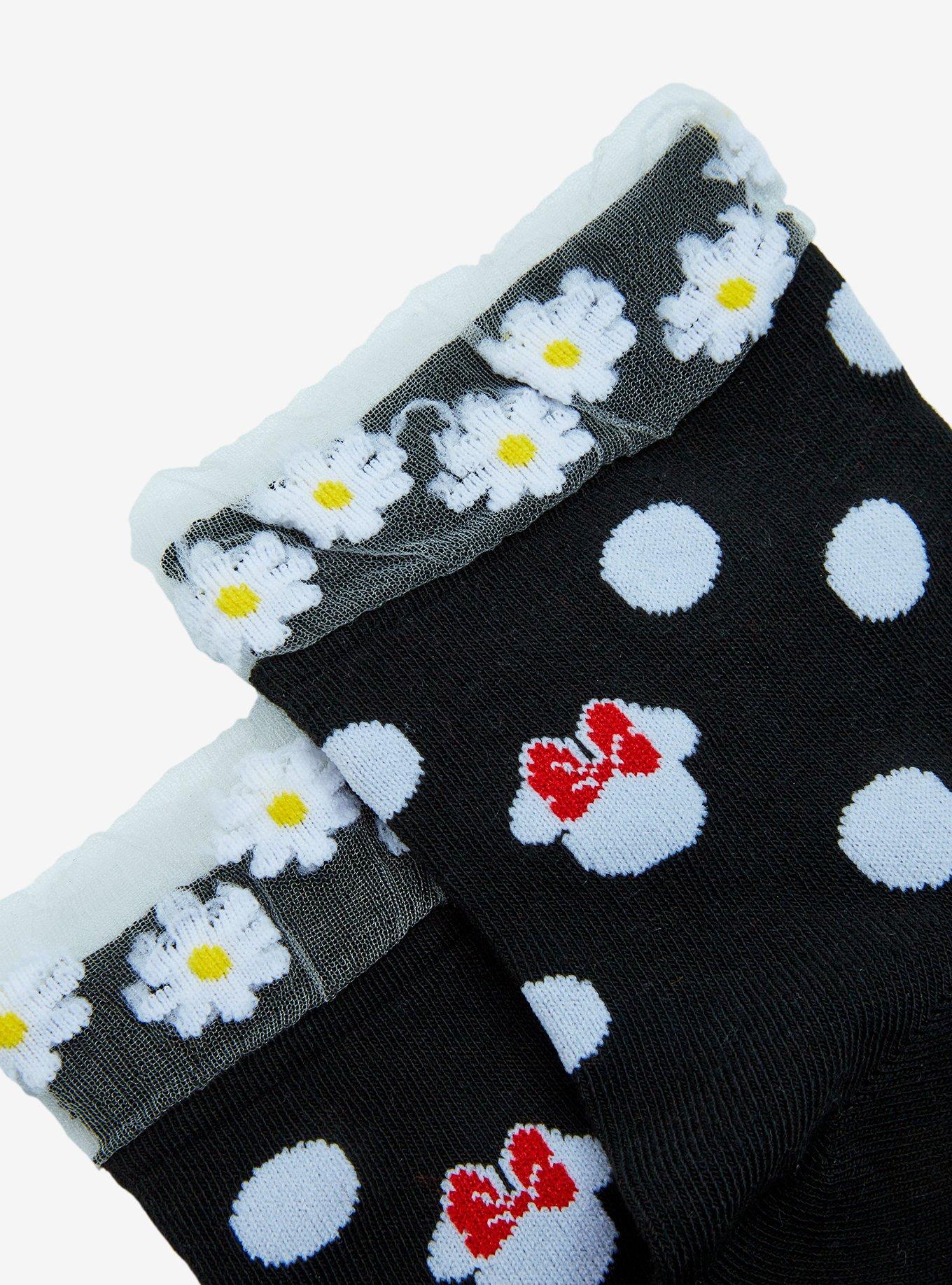 Disney Minnie Mouse Floral Lace Ankle Socks, , alternate