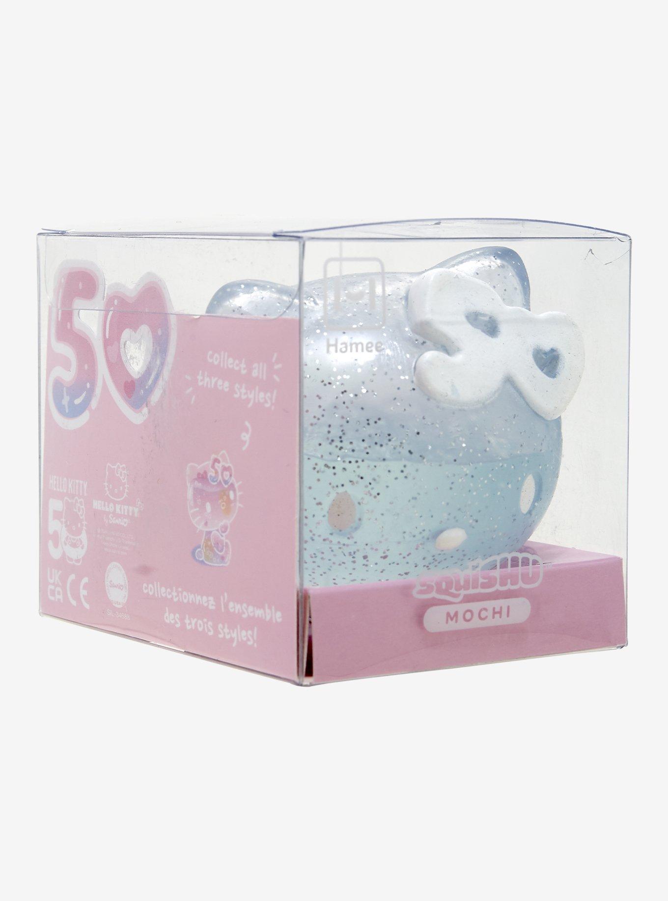 Hello Kitty 50th Anniversary Blue Glitter Mochi Squishy Toy, , alternate