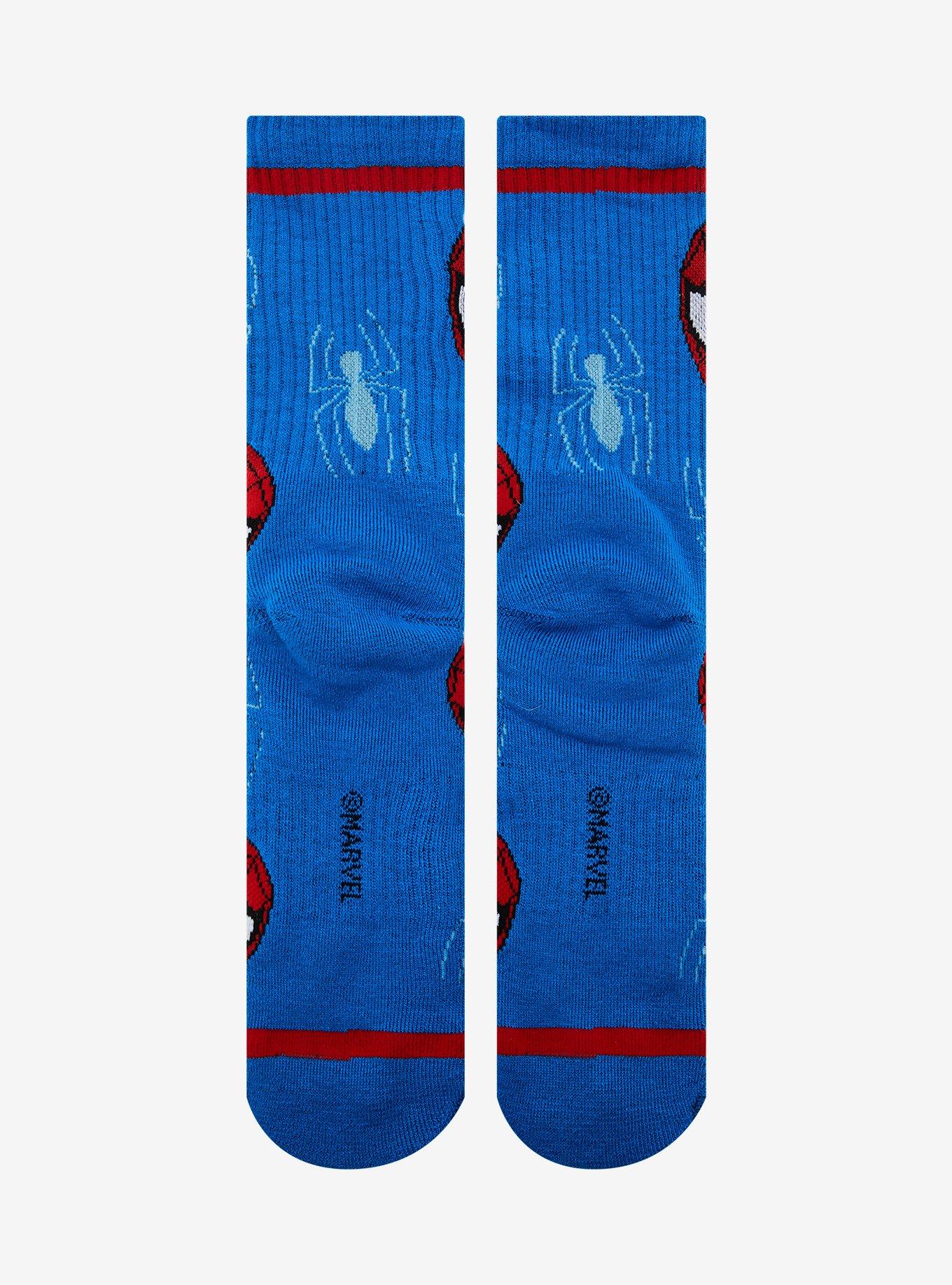 Marvel Spider-Man Allover Print Crew Socks — BoxLunch Exclusive, , hi-res