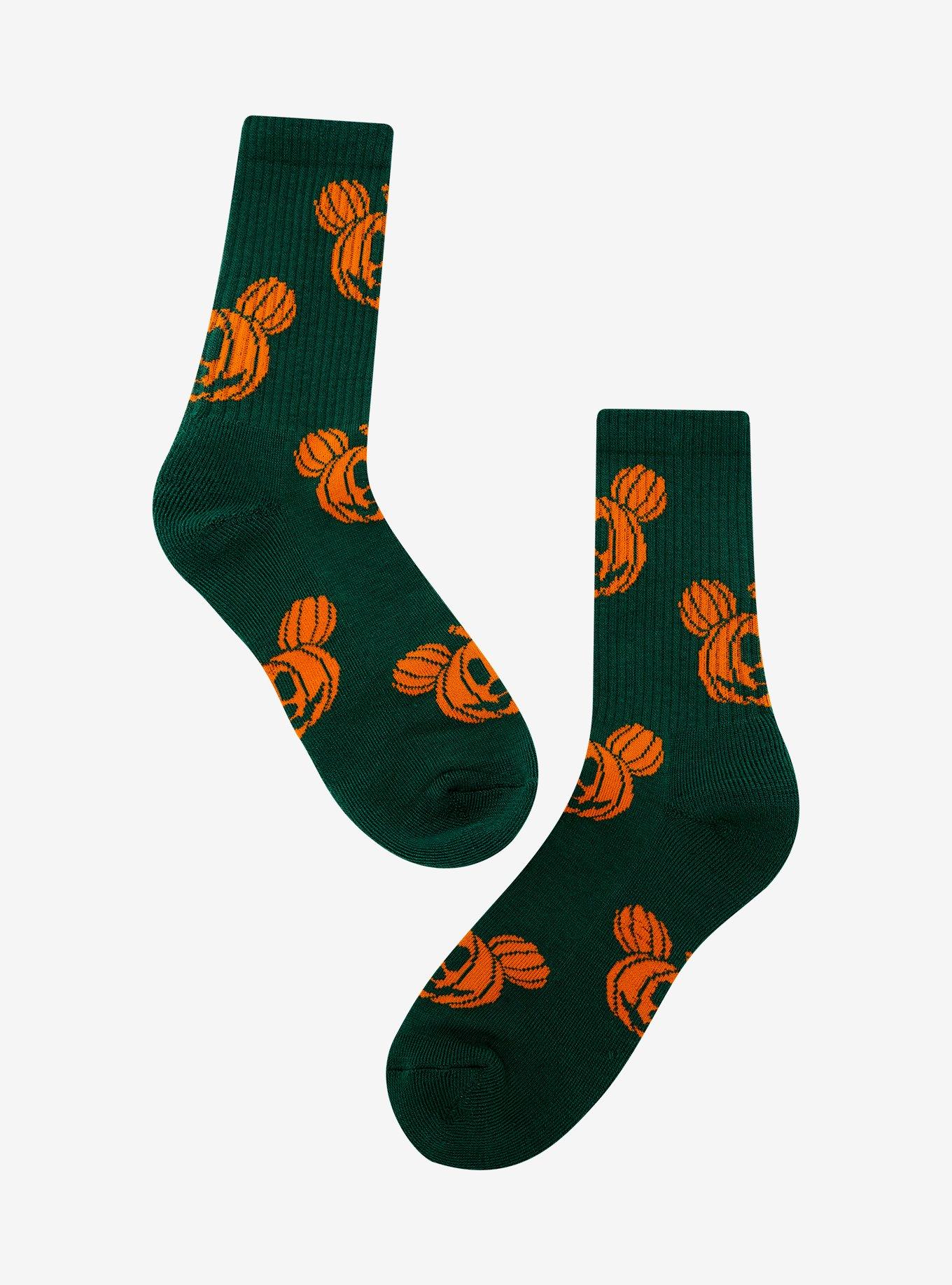 Disney Mickey Mouse Pumpkin Allover Print Crew Socks — BoxLunch Exclusive, , alternate