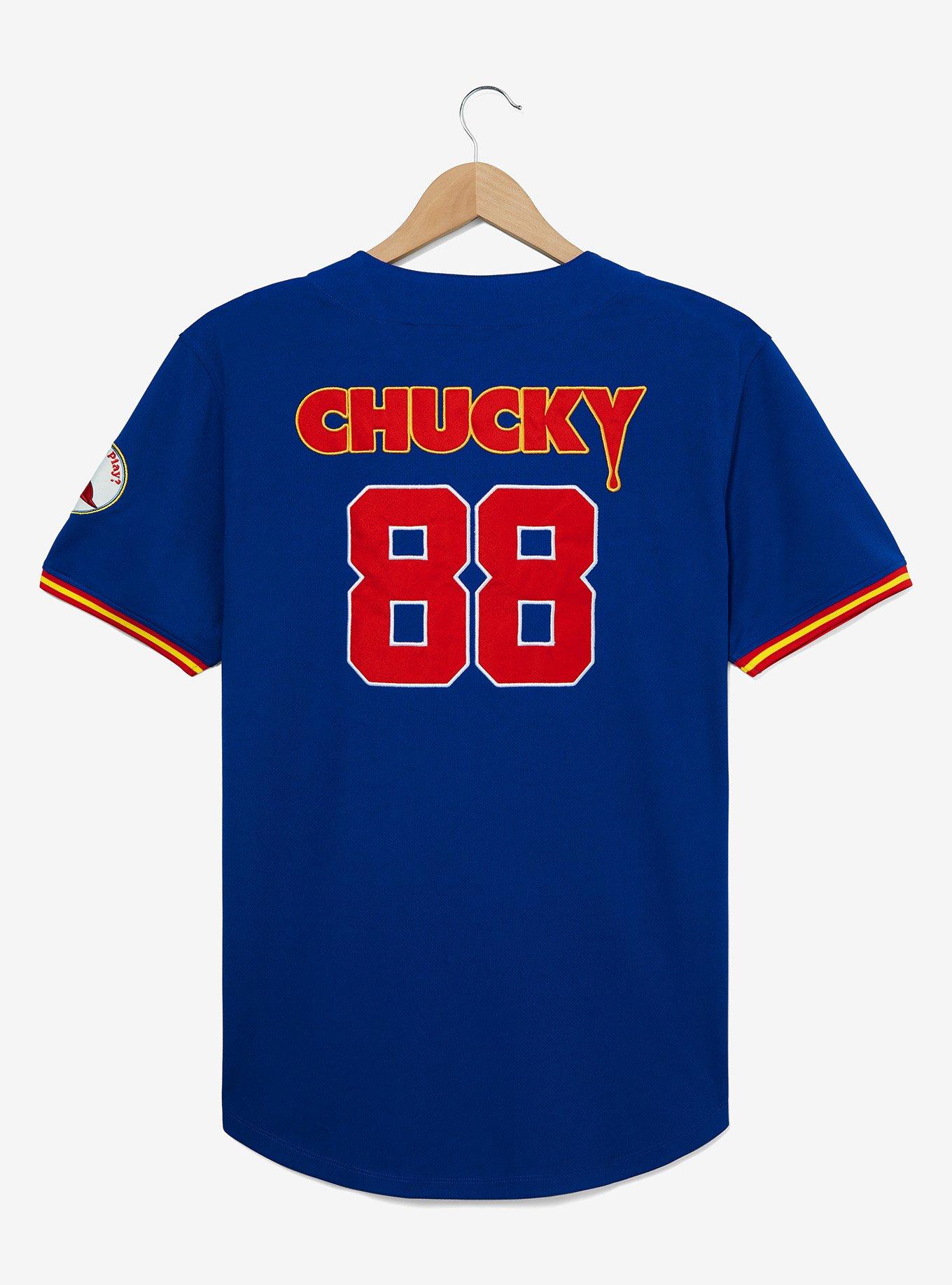 Child's Play Chucky Baseball Jersey - BoxLunch Exclusive, BLUE  RED, alternate