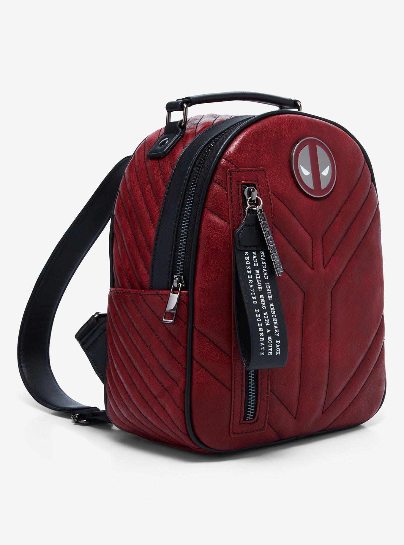 Marvel Deadpool Quilted Emblem Mini Backpack - BoxLunch Exclusive, , alternate