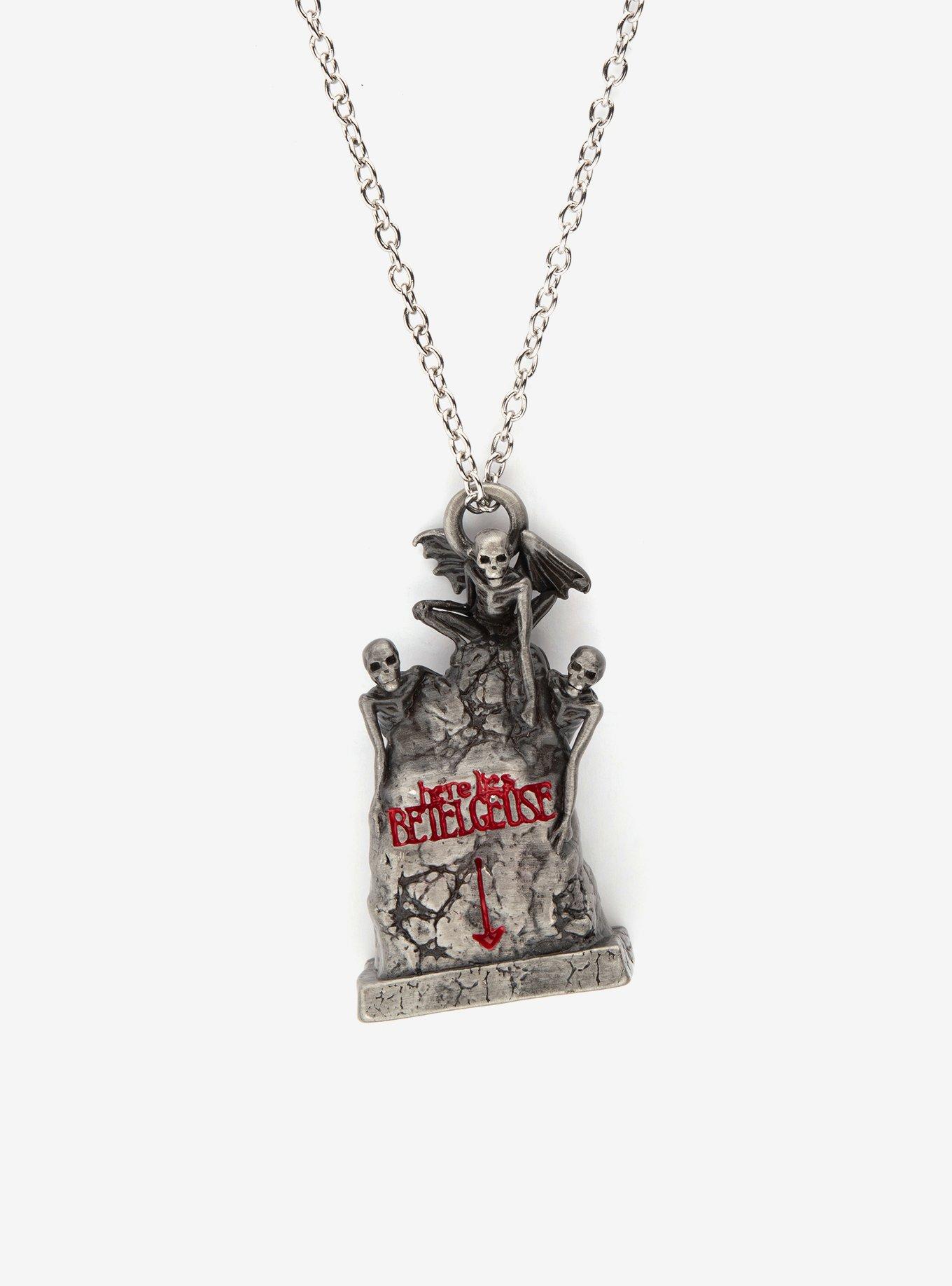 Beetlejuice Tombstone Pendant Necklace, , alternate