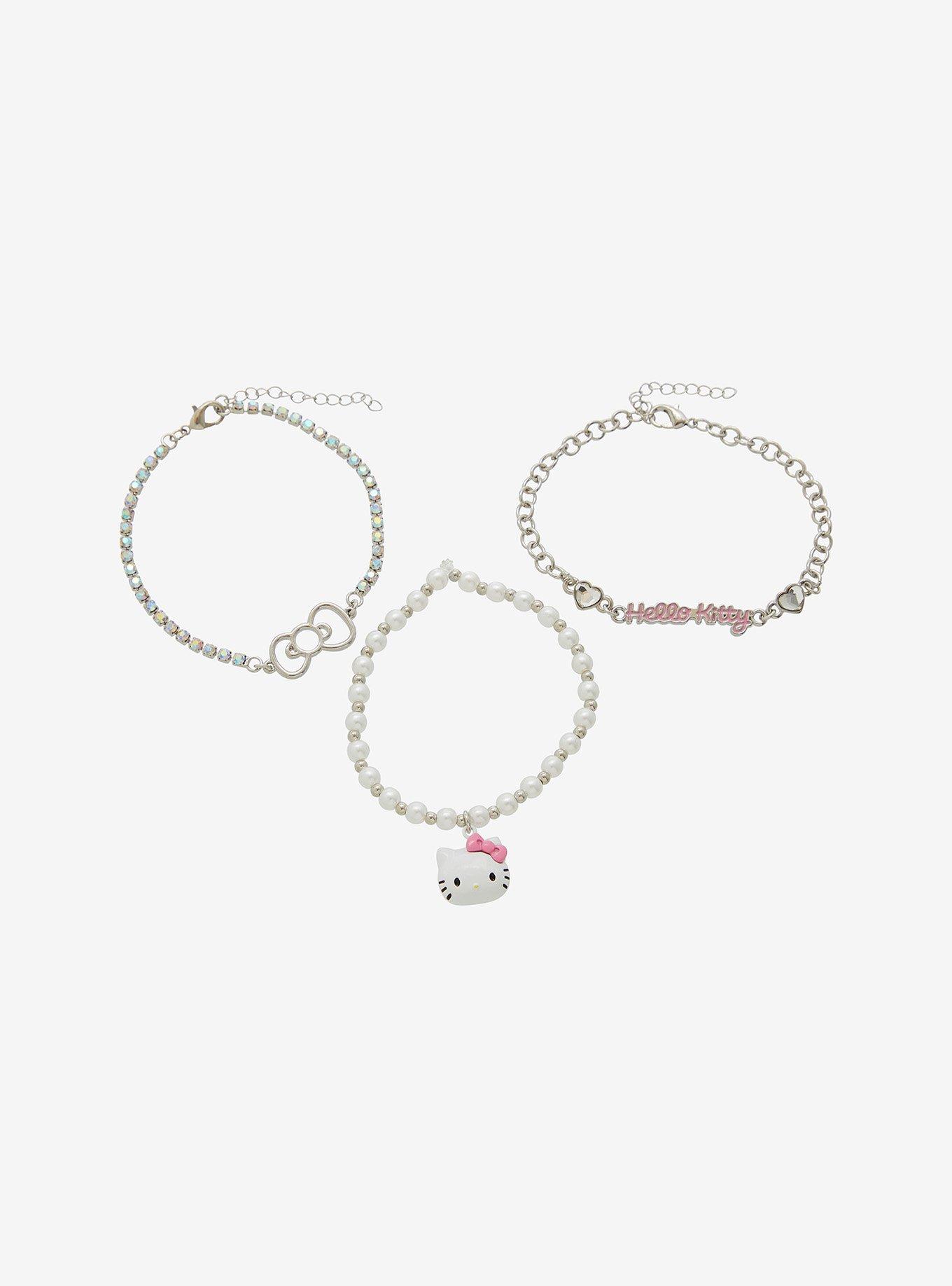 Hello Kitty Bling Pearl Bracelet Set, , alternate