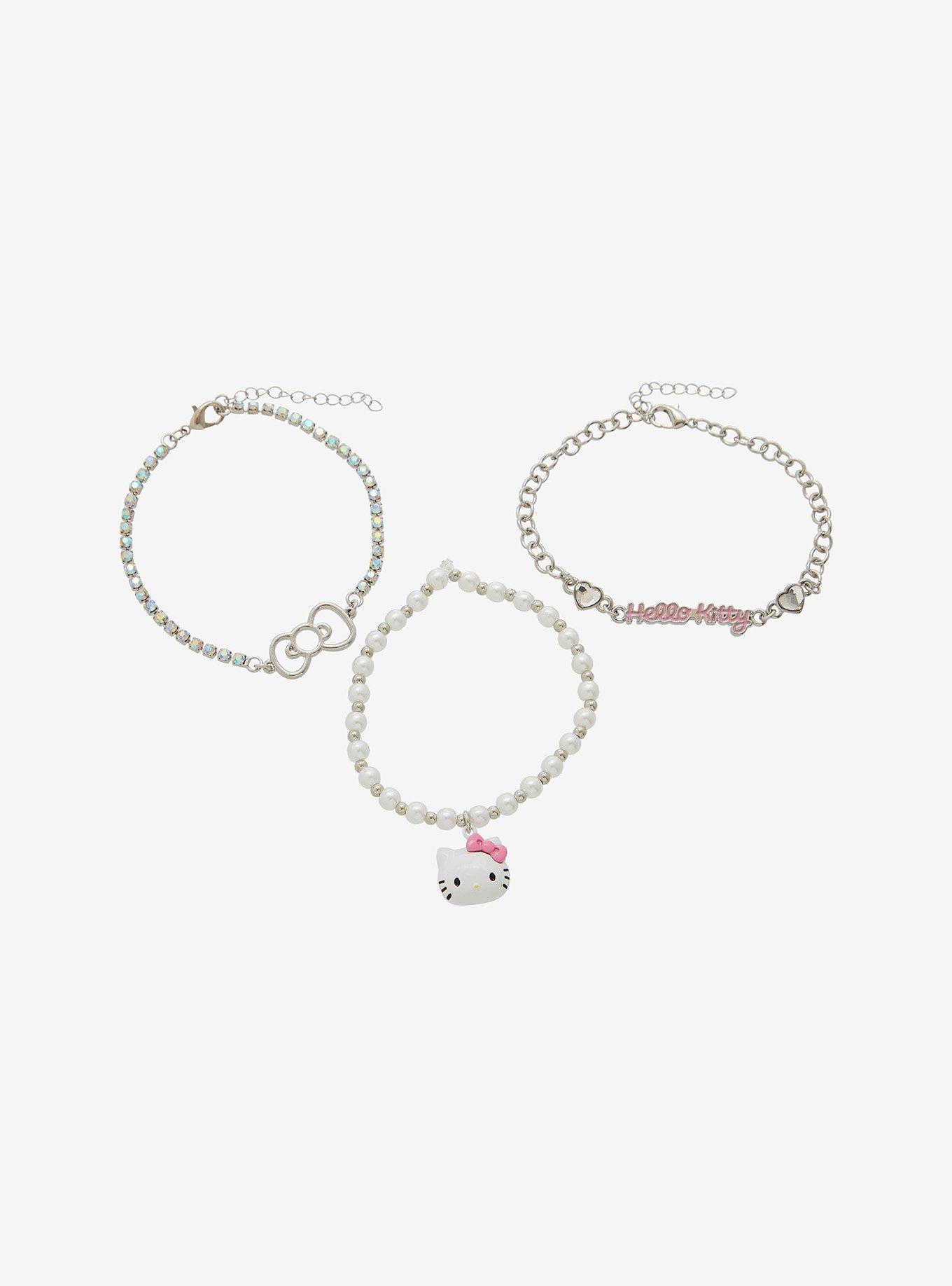 Hello Kitty Bling Pearl Bracelet Set, , hi-res