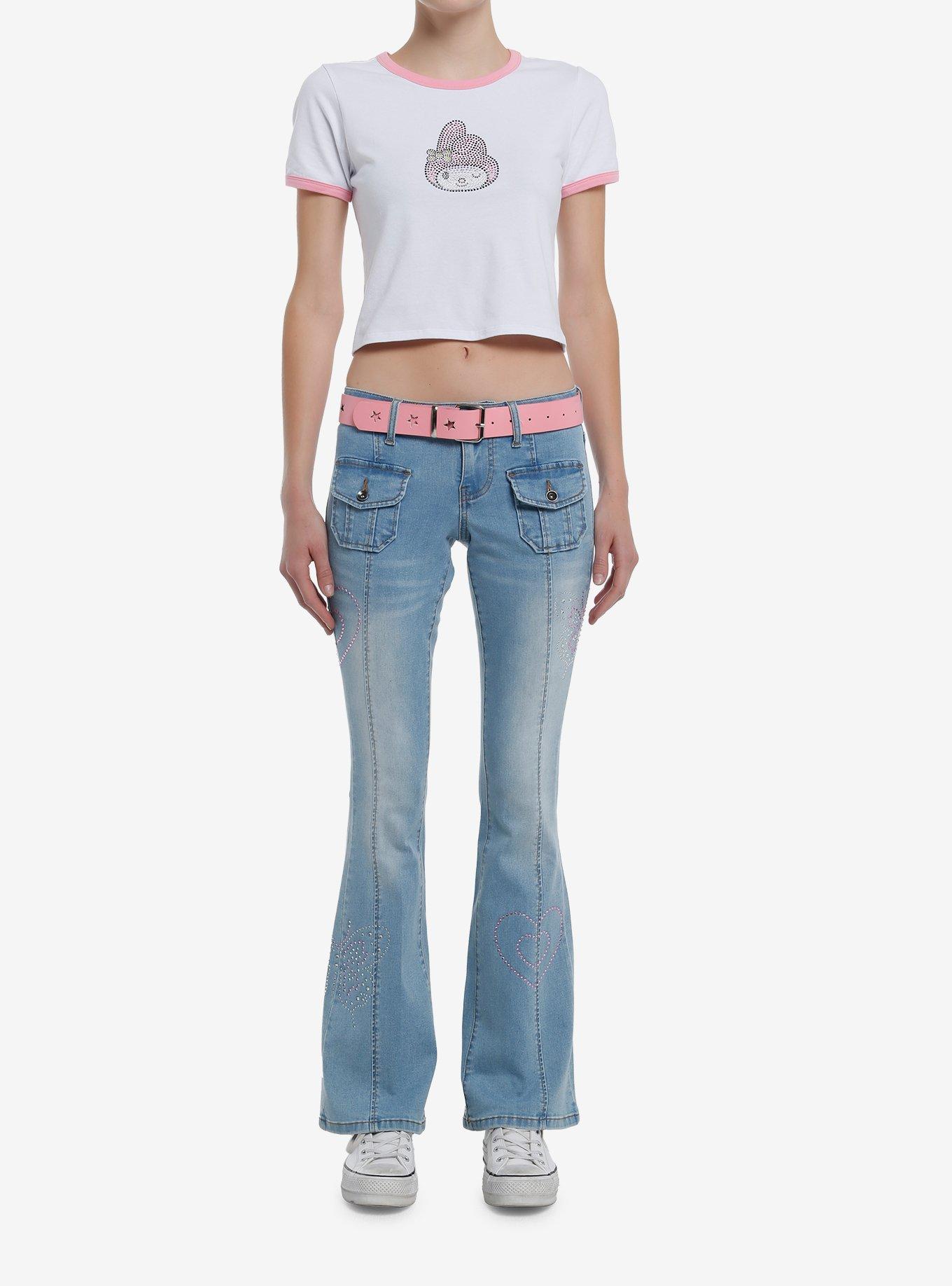 My Melody Rhinestone Girls Baby Ringer T-Shirt, PINK, alternate