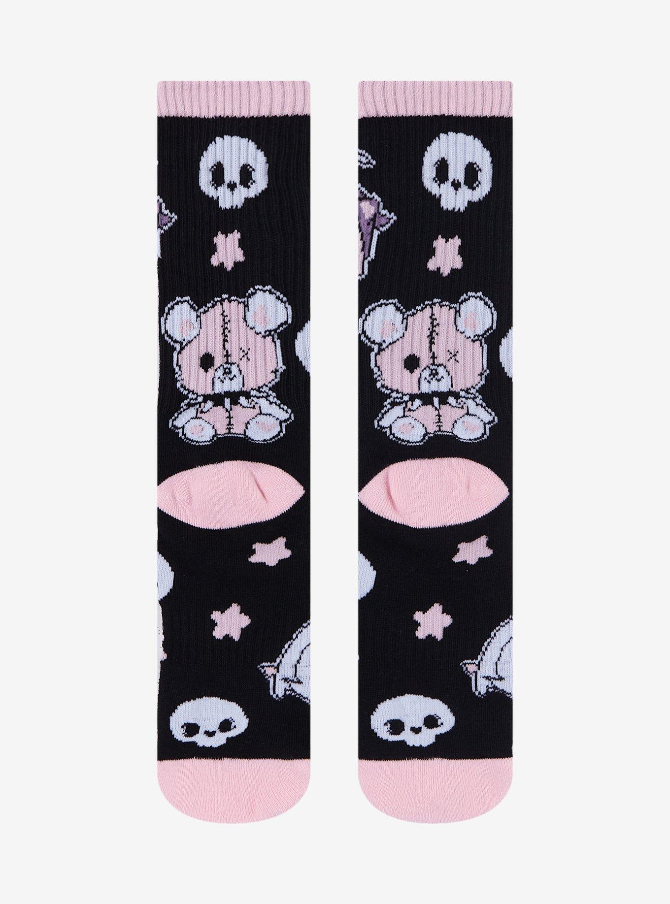 Pastel Cat Reaper Crew Socks, , hi-res