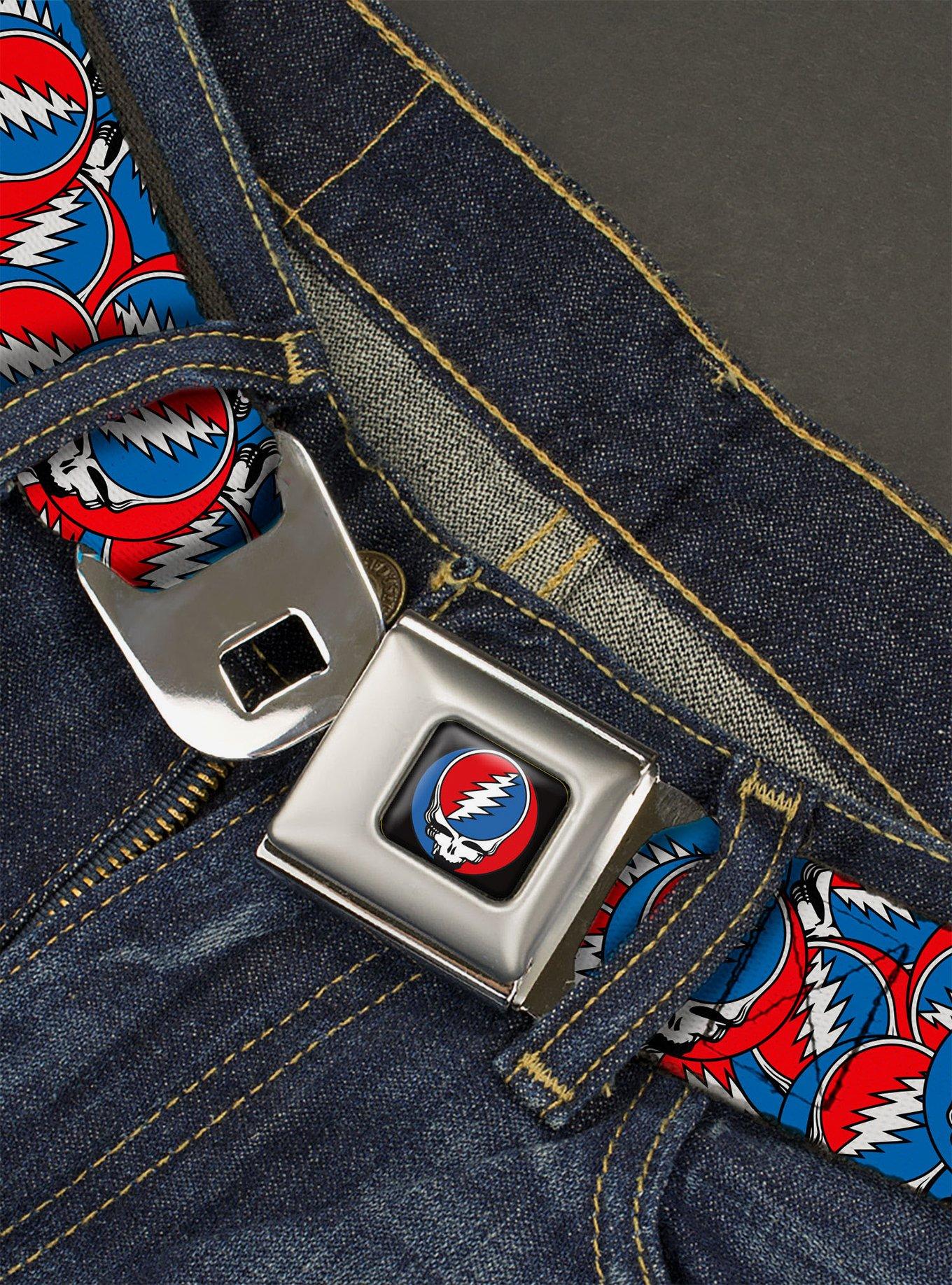 Grateful Dead Steal Your Face Logo Stacked Seatbelt Belt, , hi-res