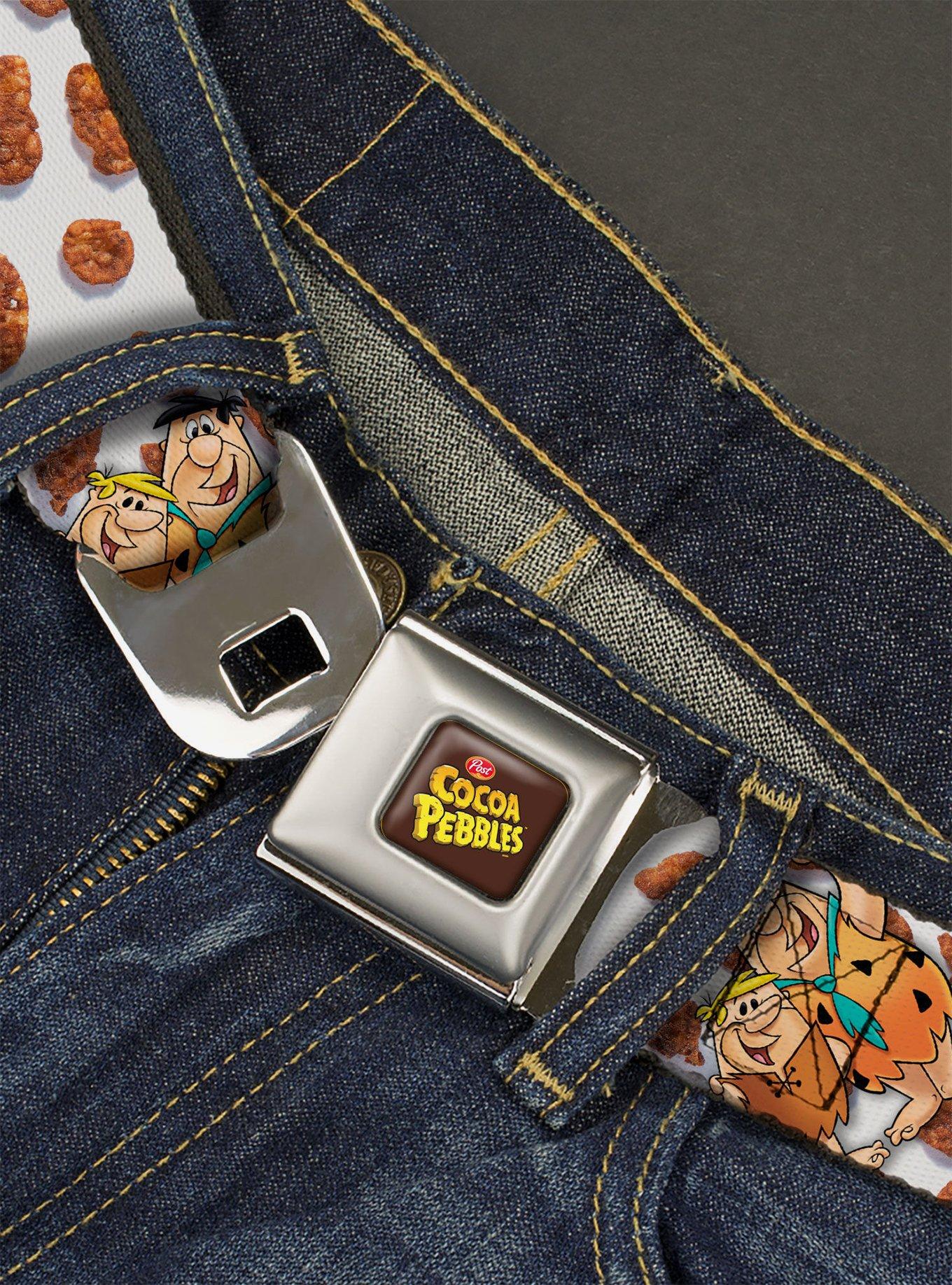 The Flintstones Cocoa Pebbles Fred And Barney Pose And Cereal Seatbelt Belt, , hi-res