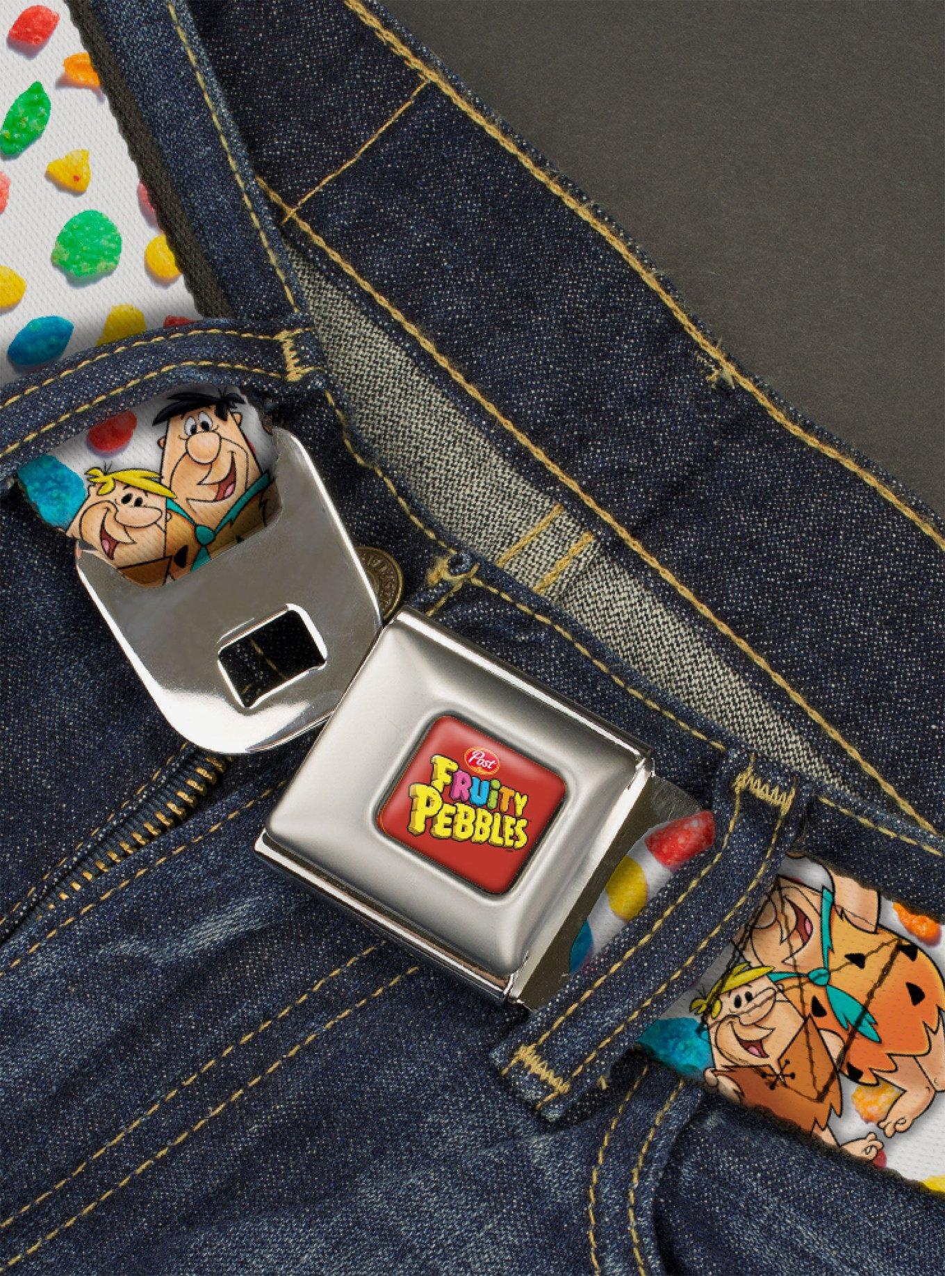 The Flintstones Fruity Pebbles Fred And Barney Pose And Cereal Seatbelt Belt, , hi-res