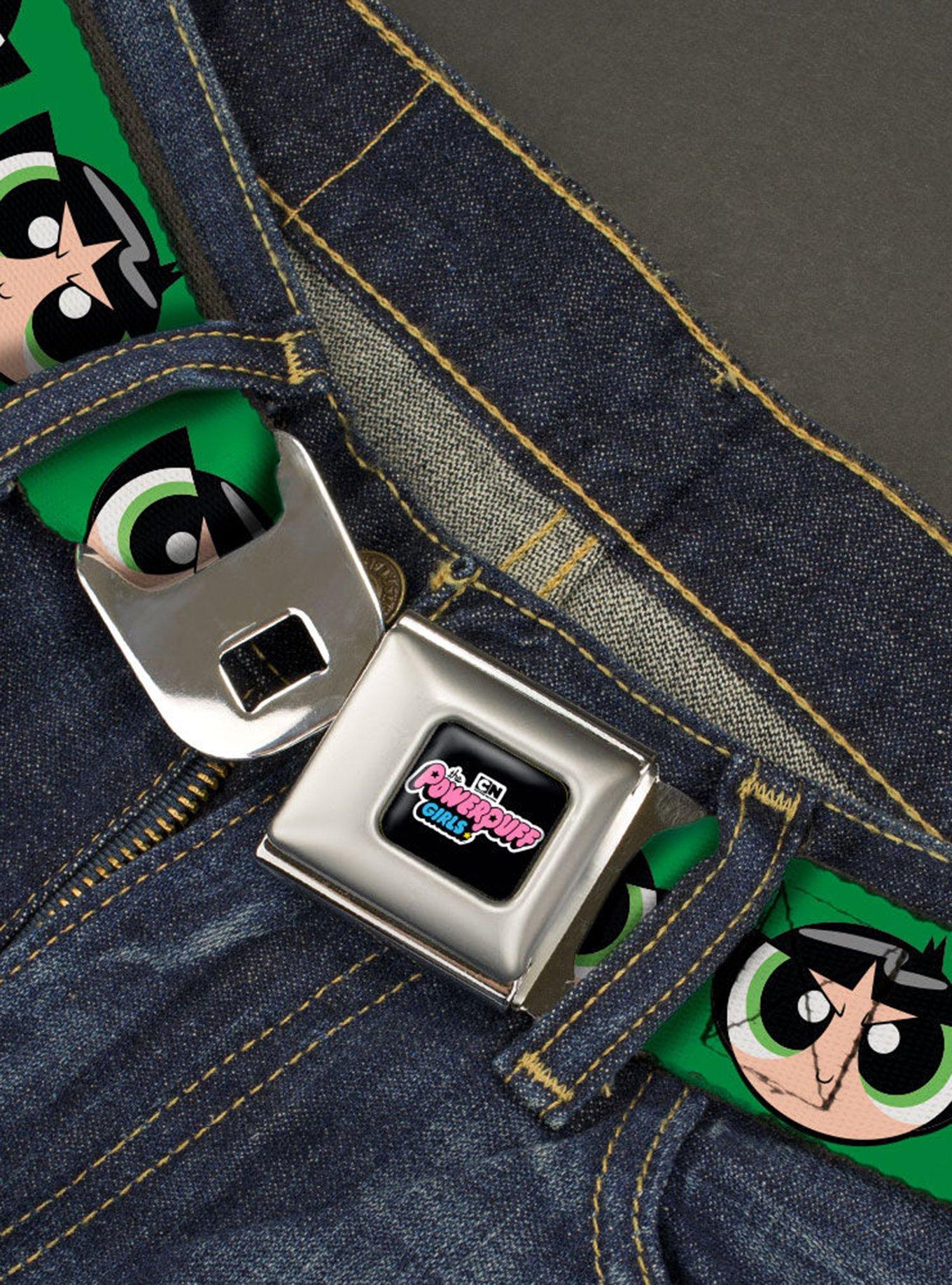 The Powerpuff Girls Buttercup Face Close Up Seatbelt Belt, GREEN, alternate