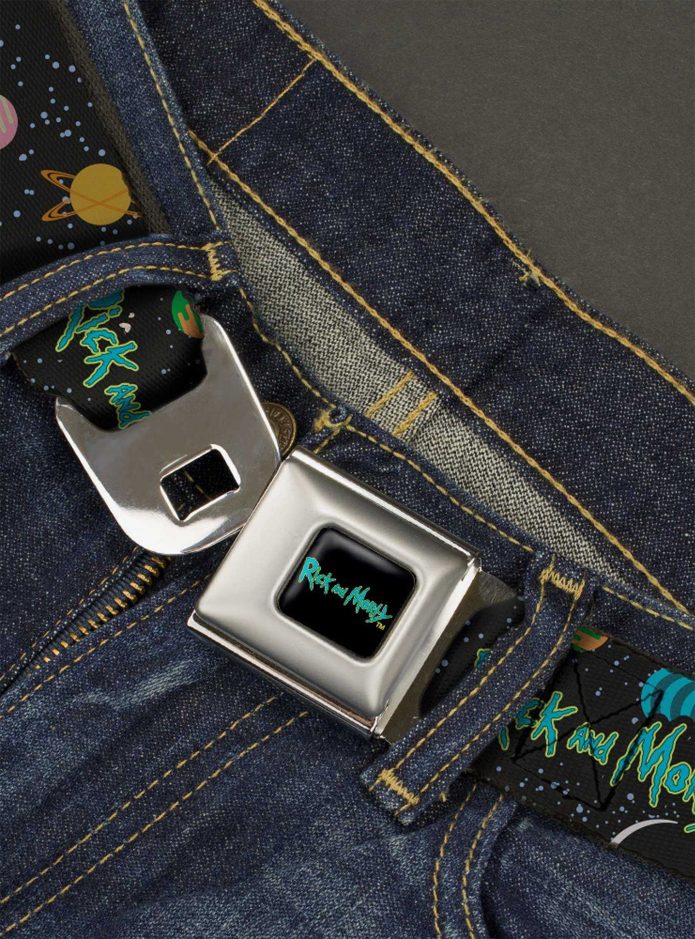 Rick And Morty Title Logo Space Seatbelt Belt, , hi-res