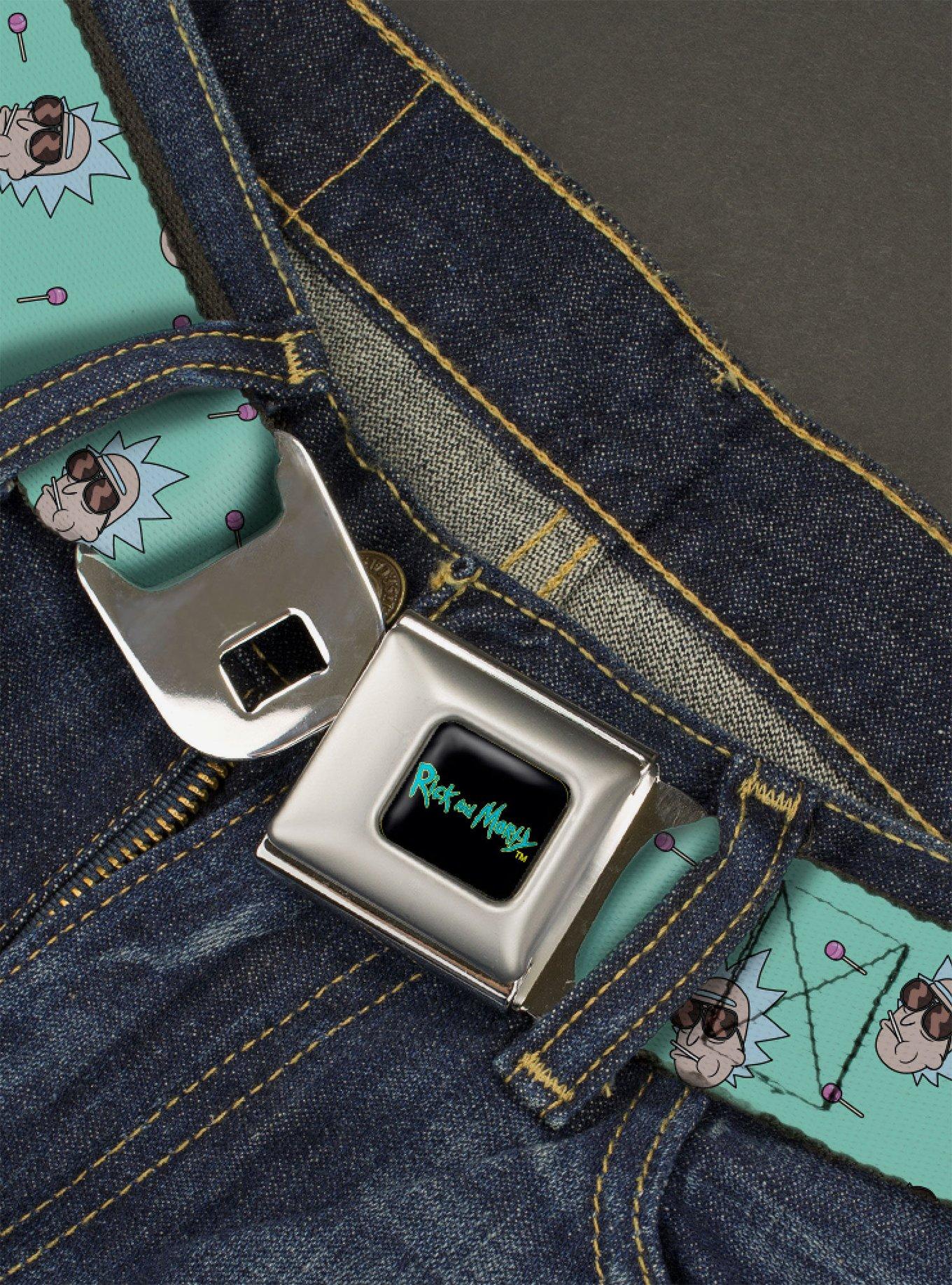 Rick And Morty Rick Lollipop Pose Teal Seatbelt Belt, , hi-res