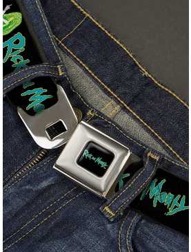Rick And Morty Title Logo And Middle Finger Portal Jump Seatbelt Belt, , hi-res