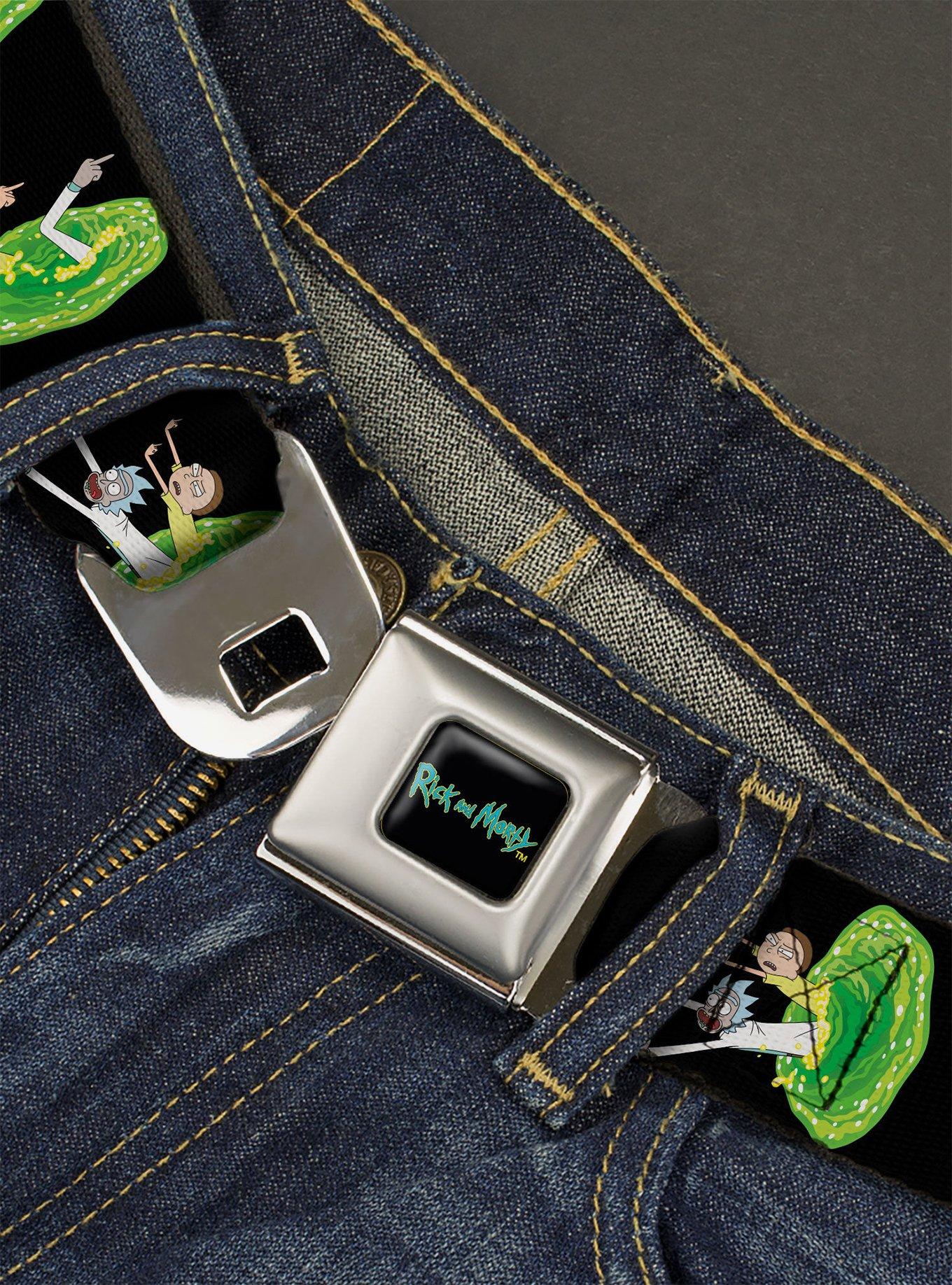 Rick And Morty Middle Finger Portal Jump Poses Seatbelt Belt, , hi-res