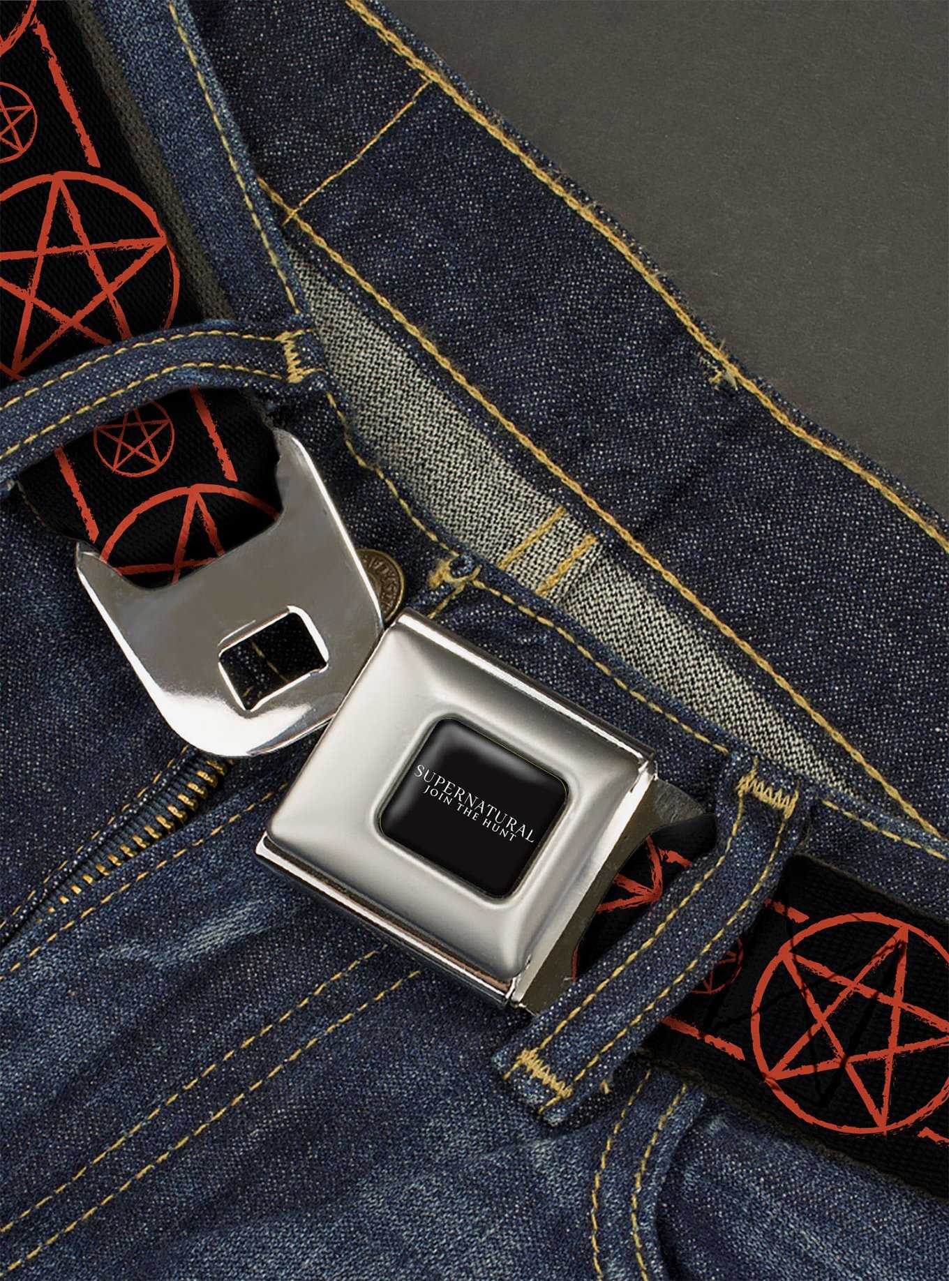 Supernatural Pentagram Icon Stripe Seatbelt Belt, , hi-res