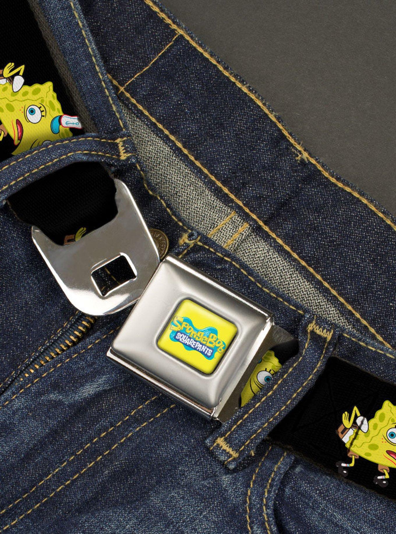 SpongeBob SquarePants Pose Seatbelt Belt, BLACK, alternate