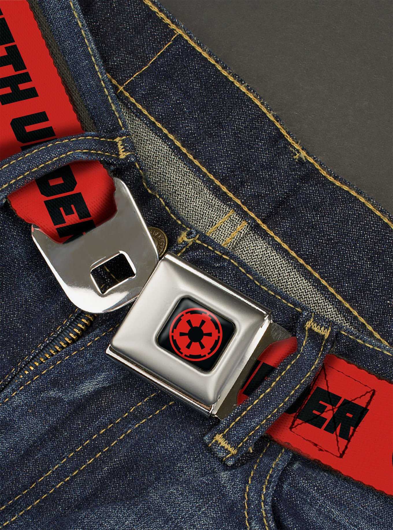 Star Wars Darth Vader Text And Galactic Empire Logo Seatbelt Belt, , hi-res