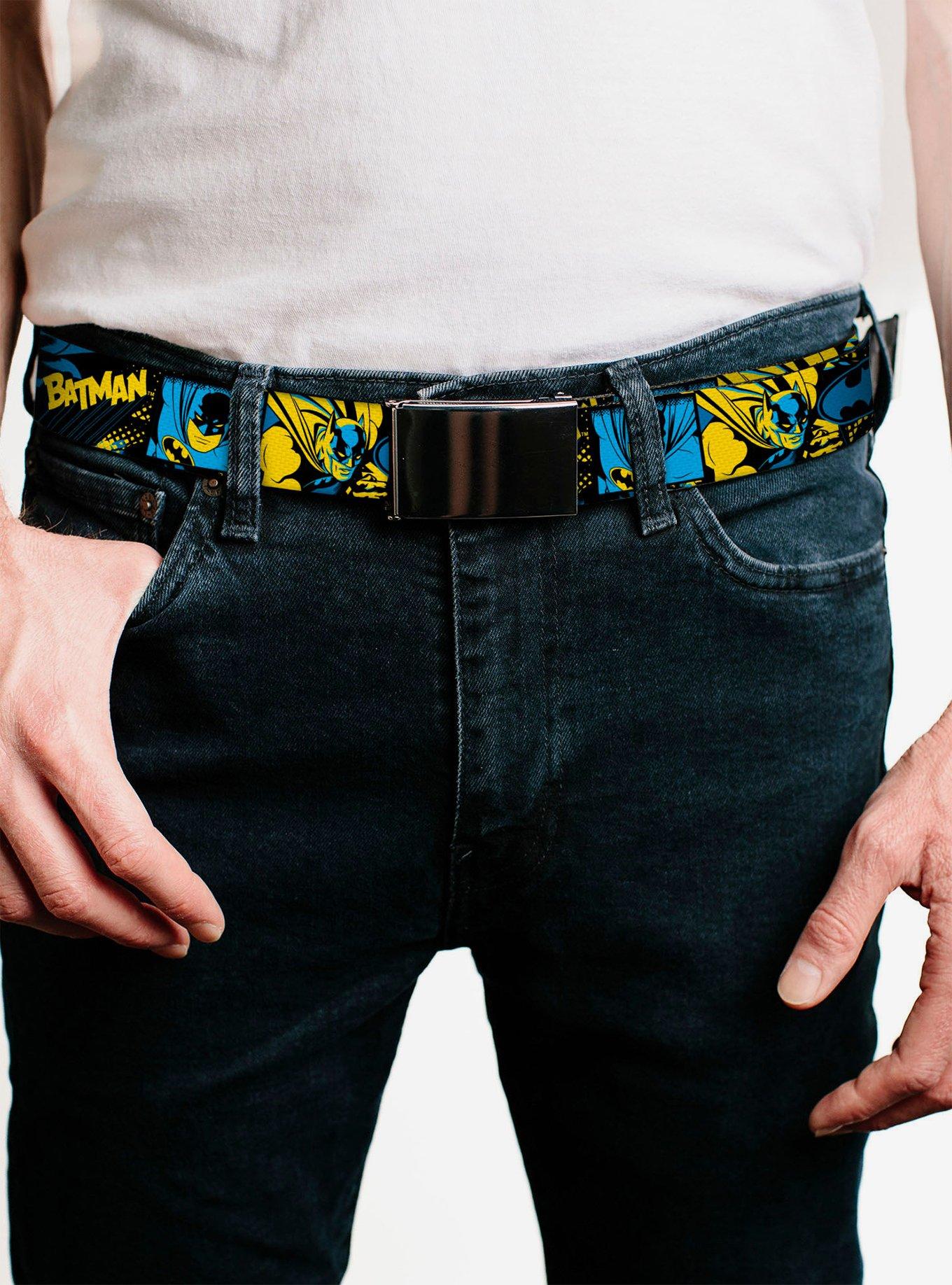 DC Comics Batman Poses And Logo Collage Flip Web Belt, , hi-res