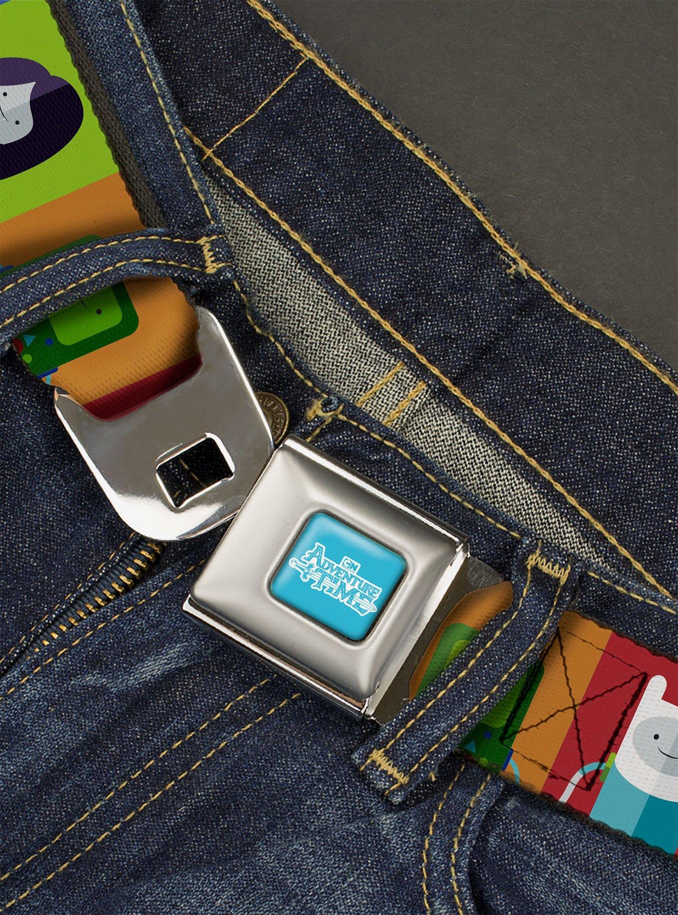 Adventure Time Five Character Pose Color Blocks Seatbelt Belt